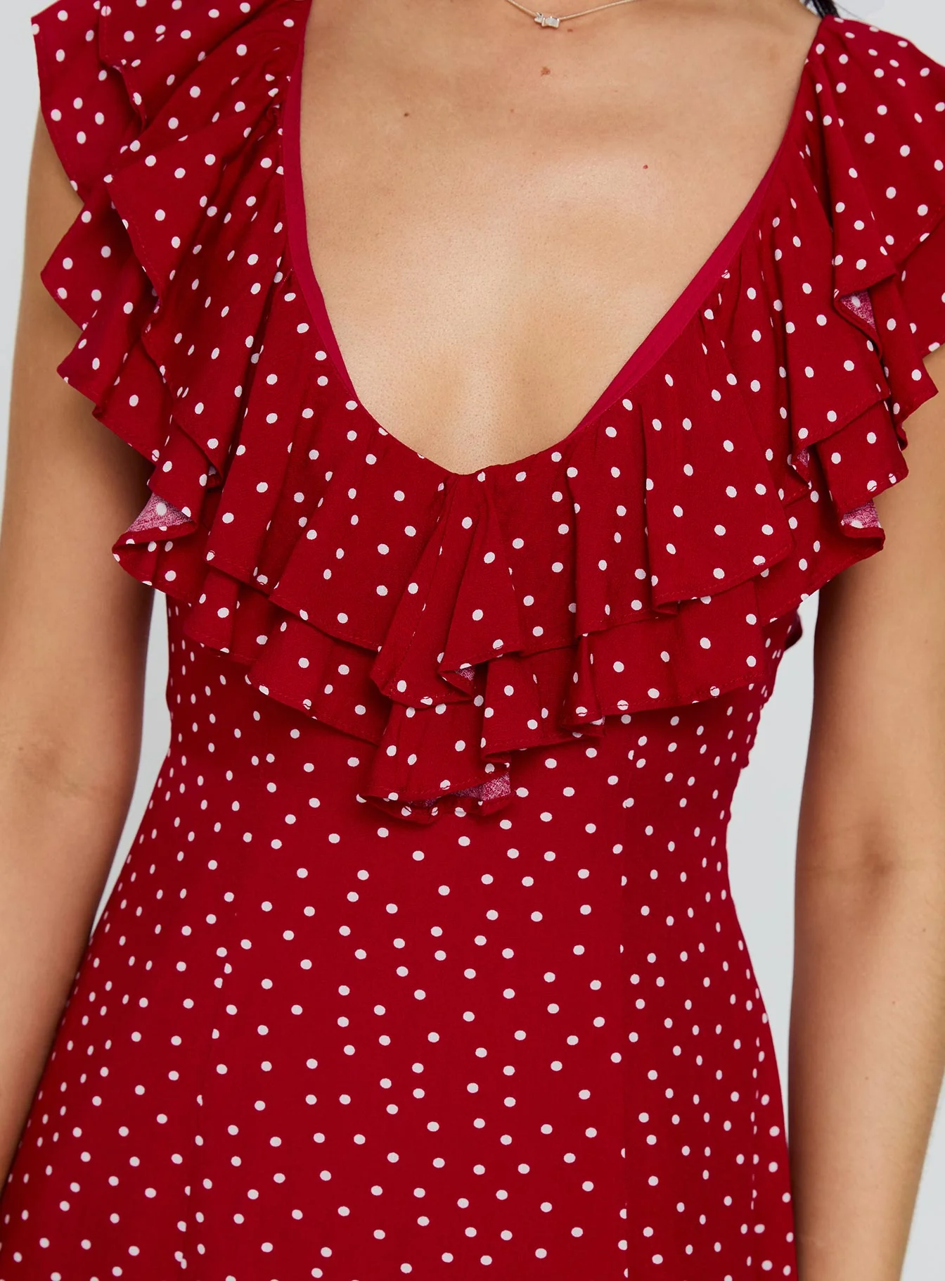 Cherry Schnapps Flutter Mini Dress Red Polka