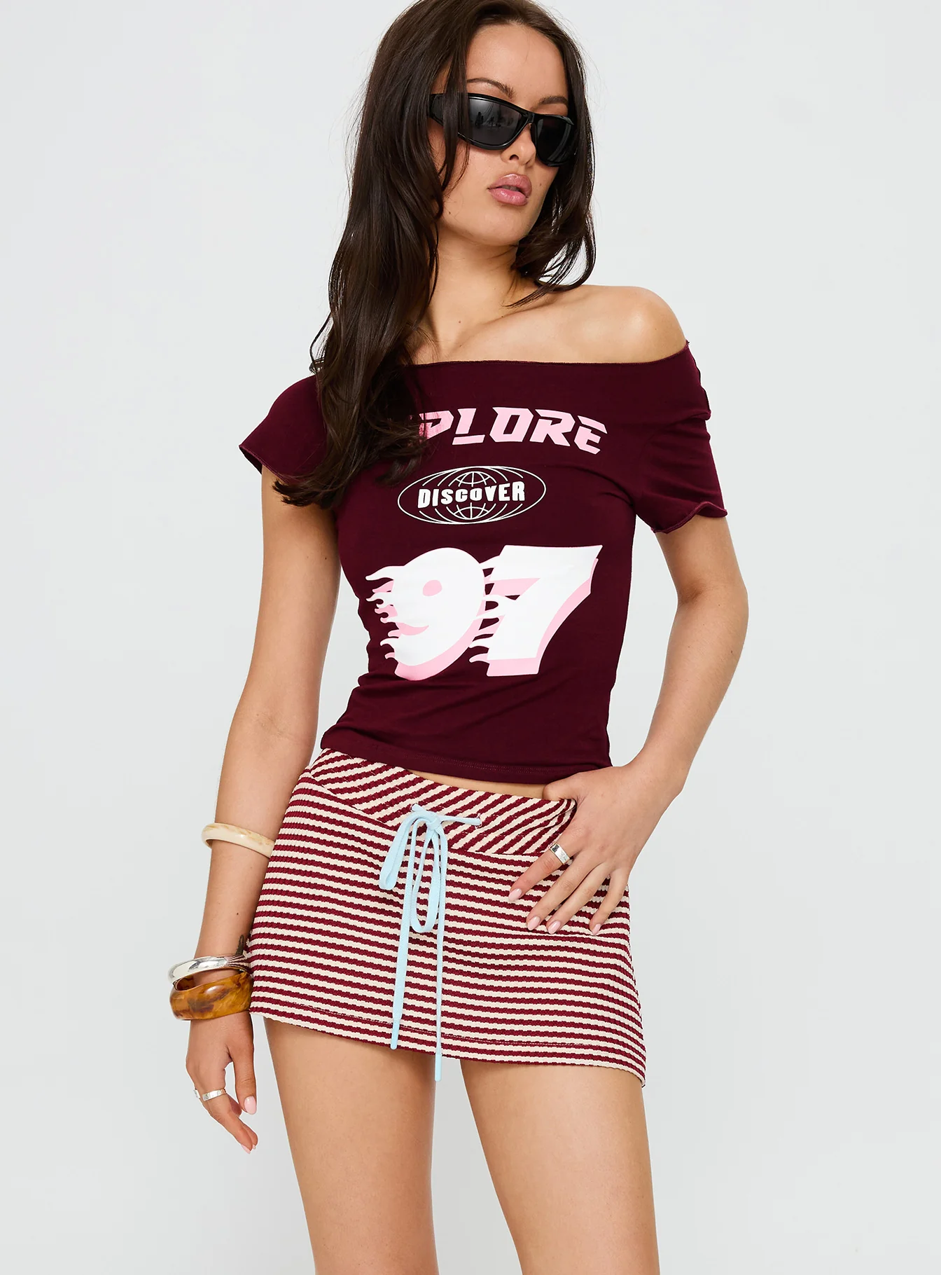 Bexi Textured Skort Red / White Stripe