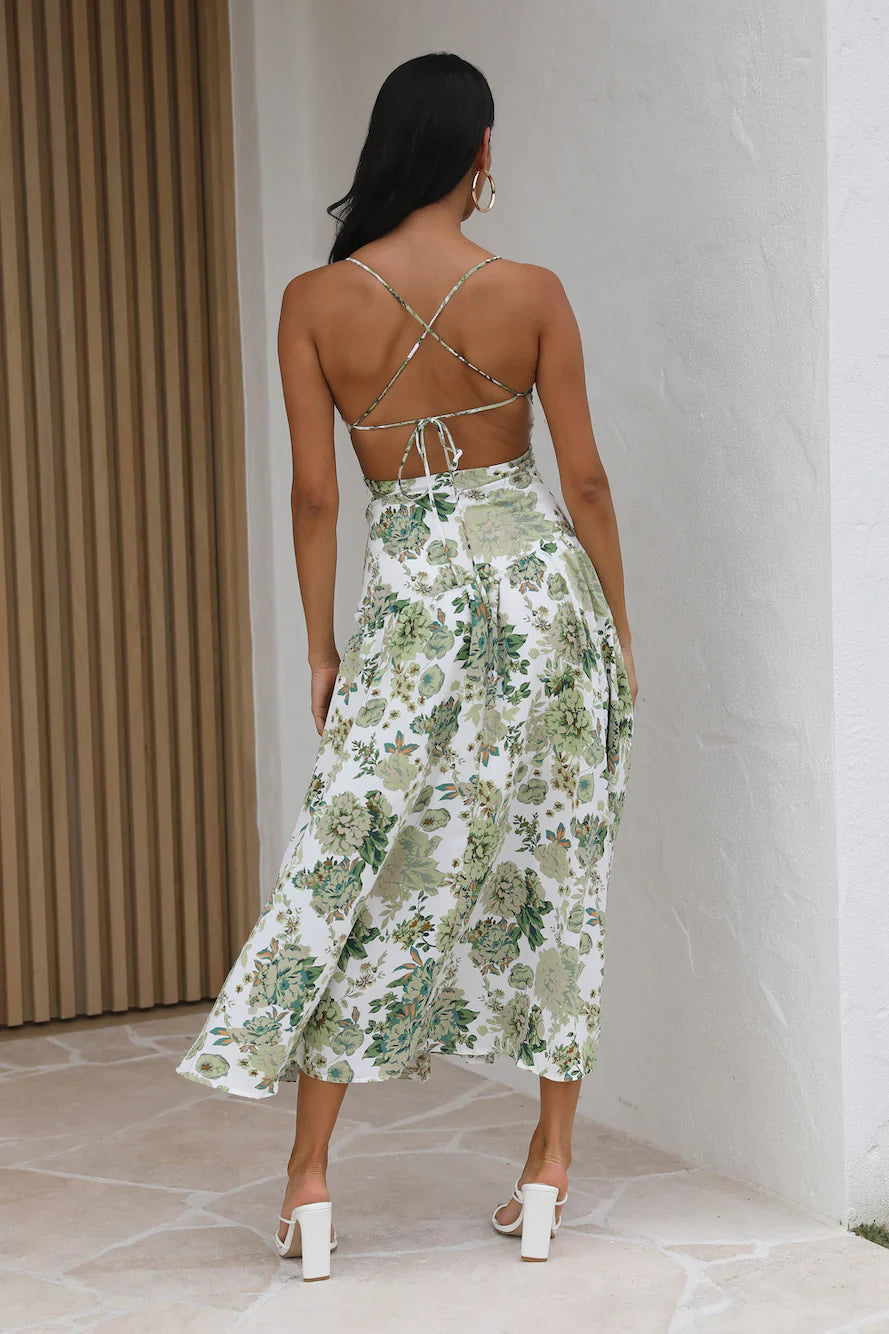 Step Step Maxi Dress Green
