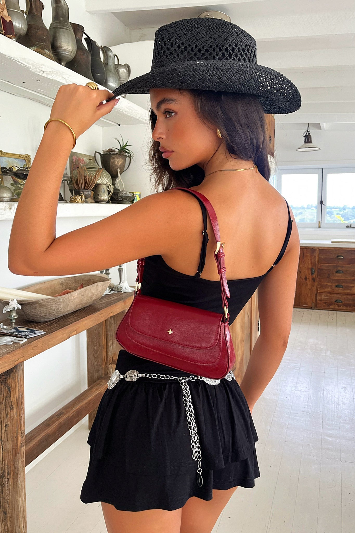 Peta + Jain Nikki Shoulder Bag - Cherry