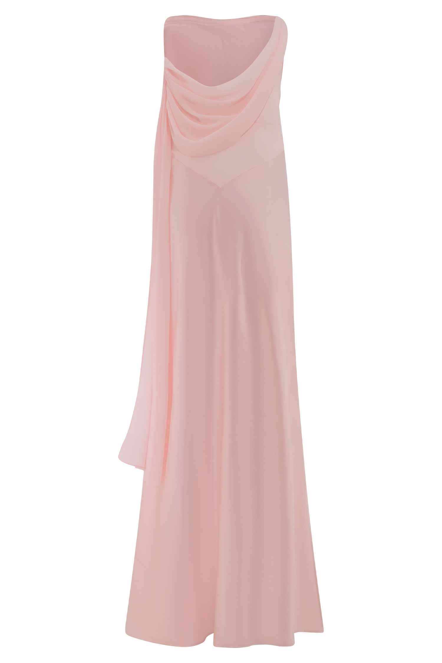 Carah Satin And Chiffon Maxi Dress - Pale Pink