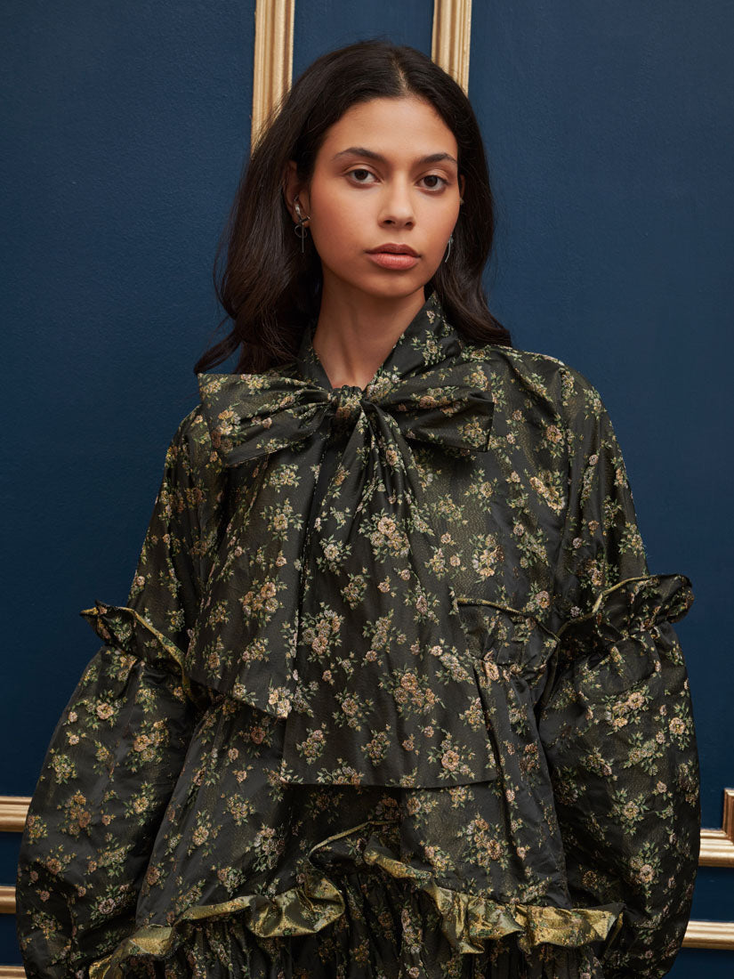 Monarch Floral Jacquard Dress