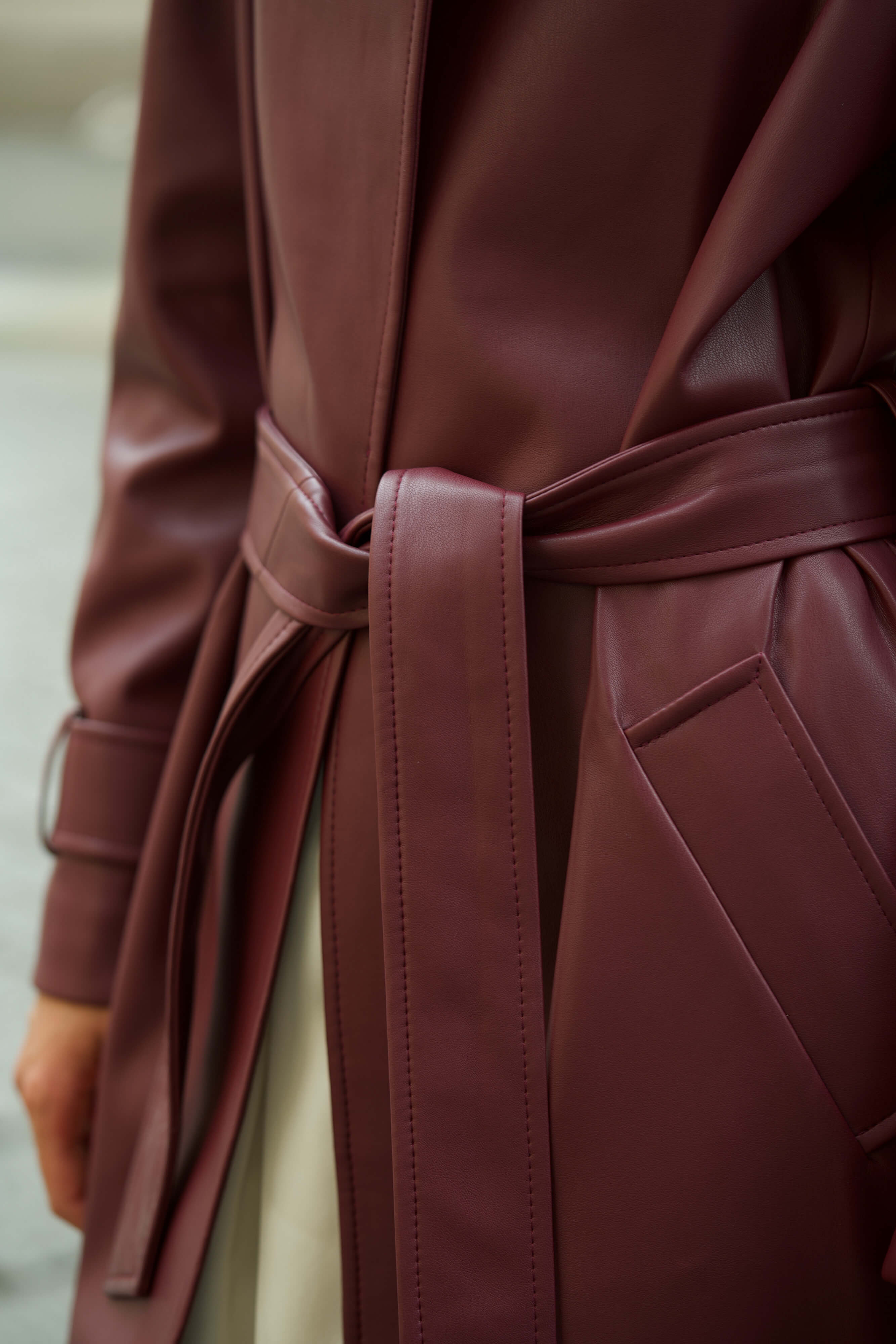 Nadine Faux Leather Trench Coat