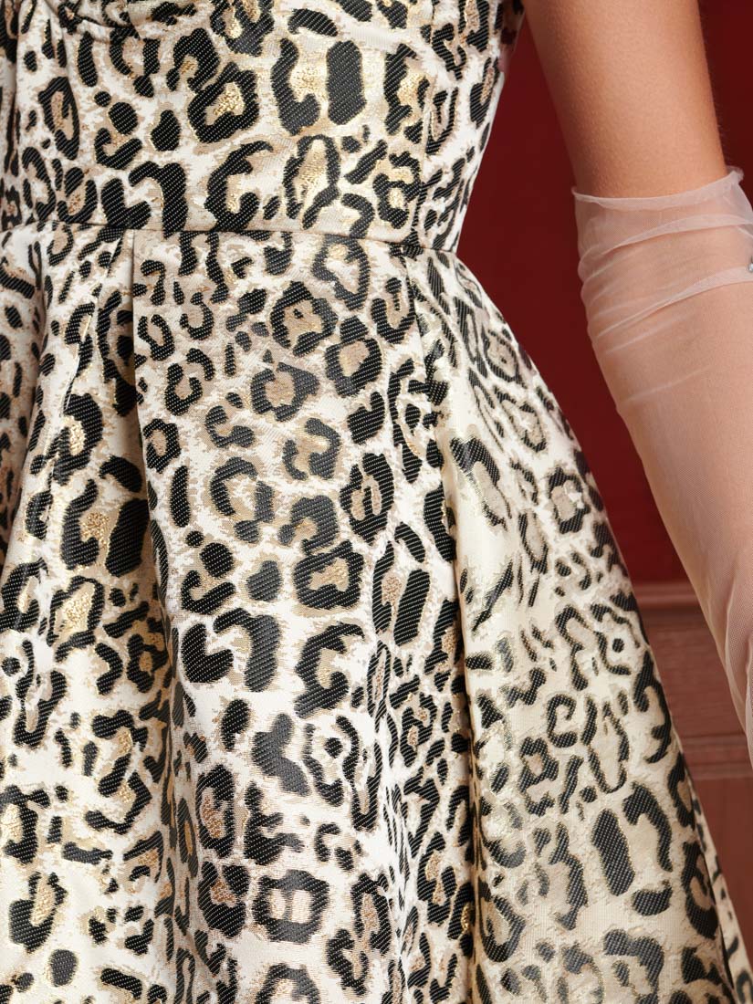 Gilded Leopard Midi Dress