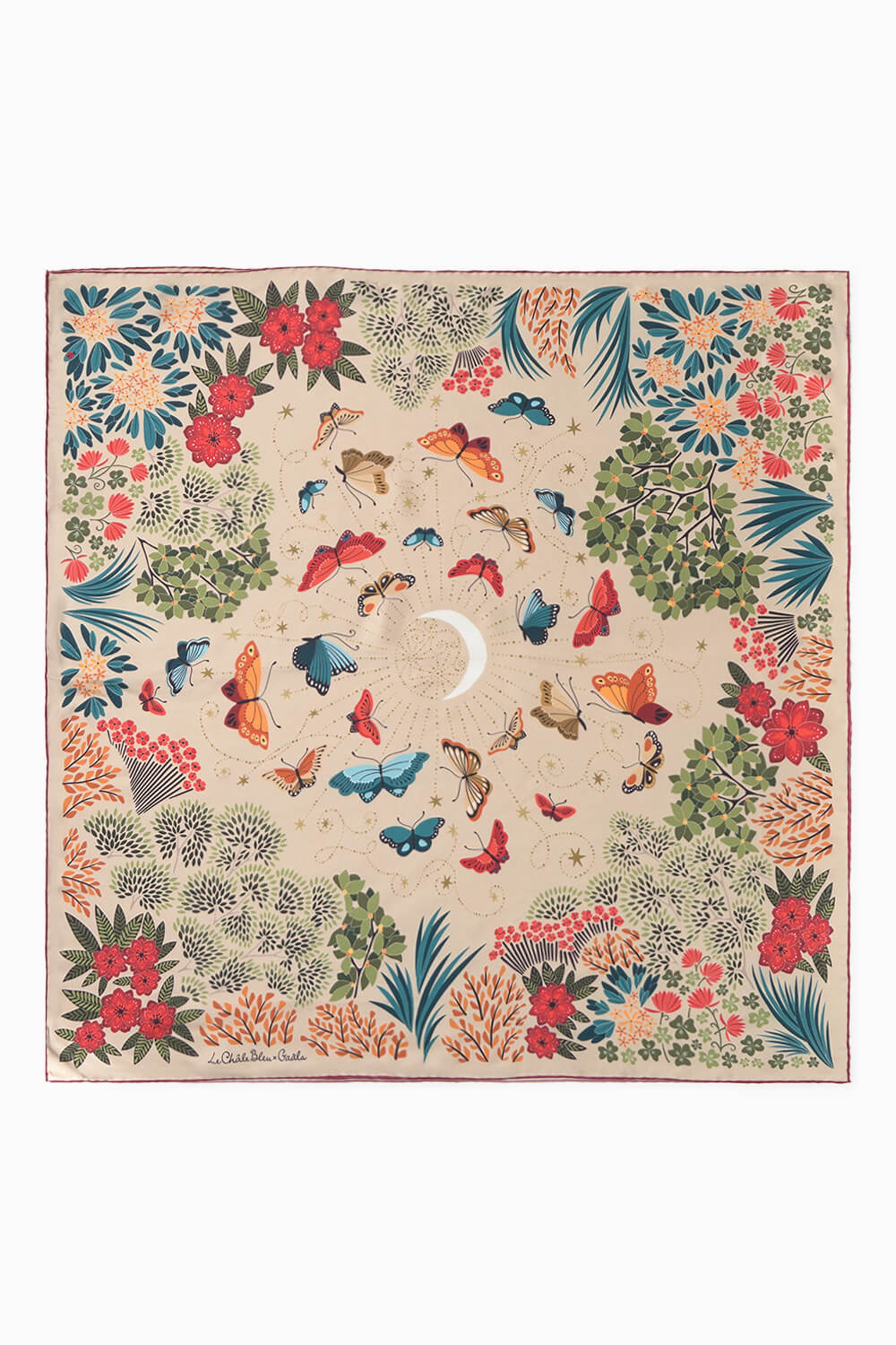 The Moon Butterfly Silk Square Scarf