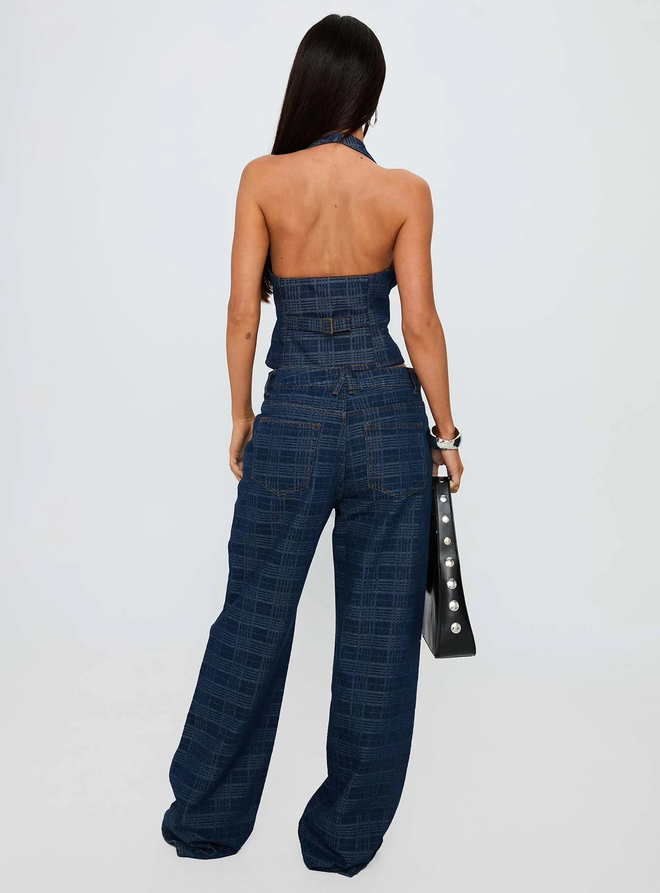 Top Model Jean Indigo Plaid