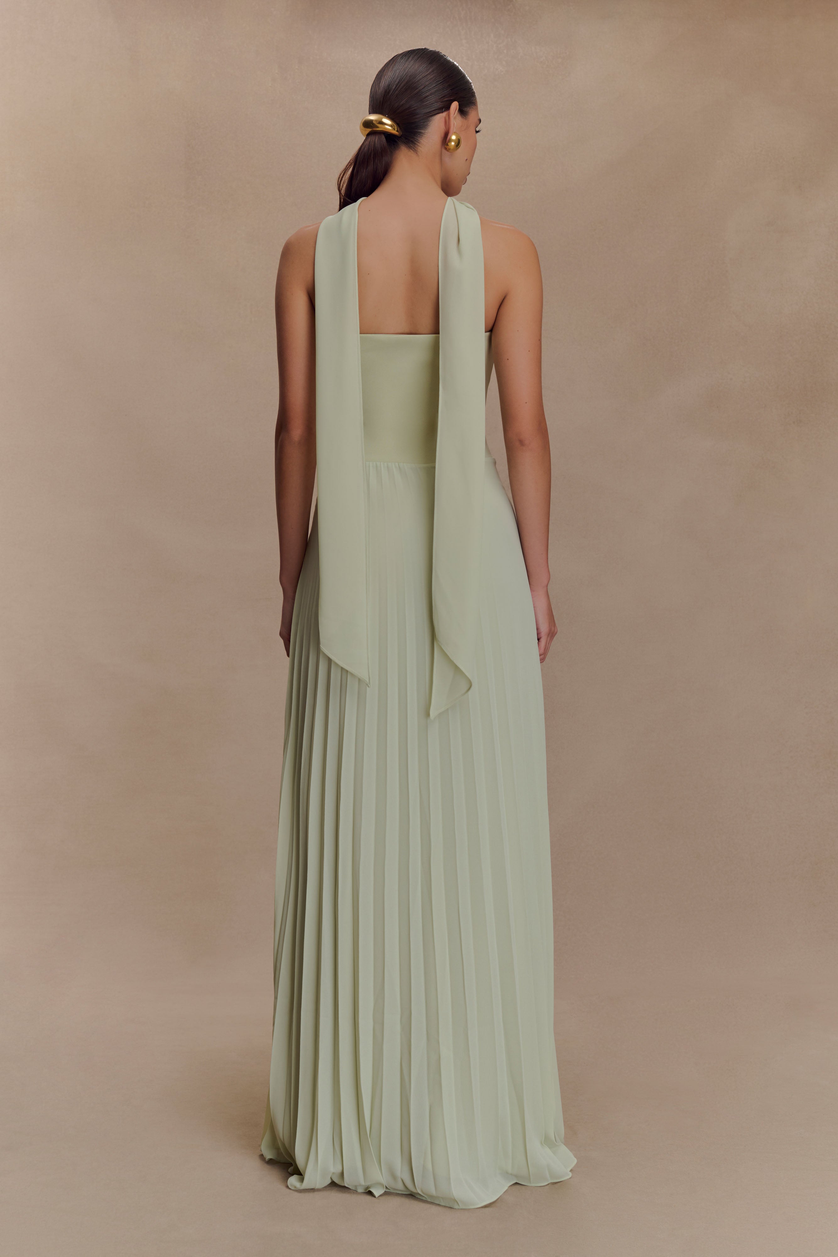 Caira Chiffon Scarf Maxi Dress - Sage