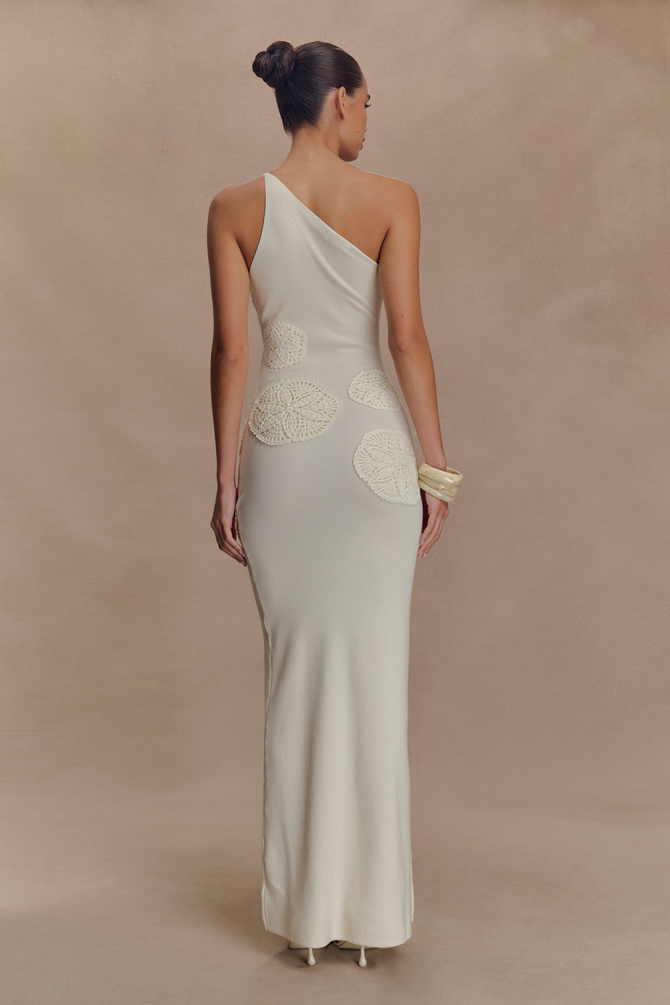 Teneika Crochet Knit Maxi Dress - Ivory