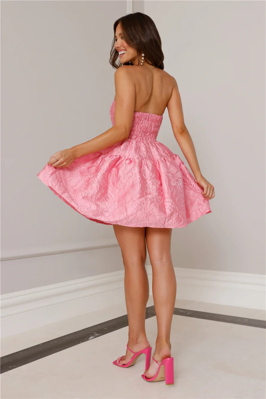 Silhouette Of Dreams Strapless Mini Dress Pink