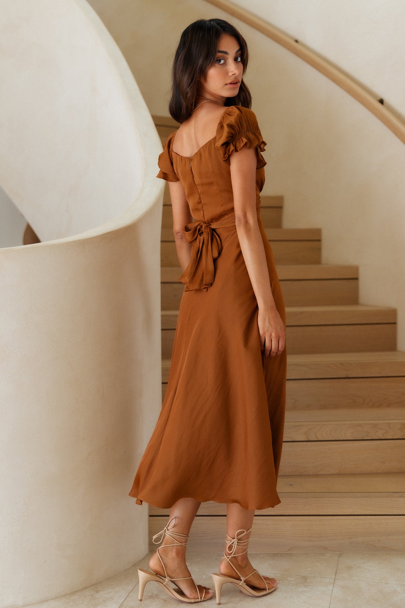 Sumatra Midi Dress Brown