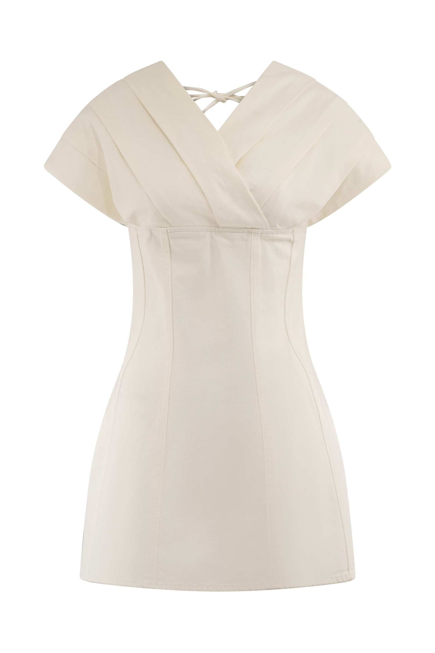 Pascale Off Shoulder Denim Mini Dress - White