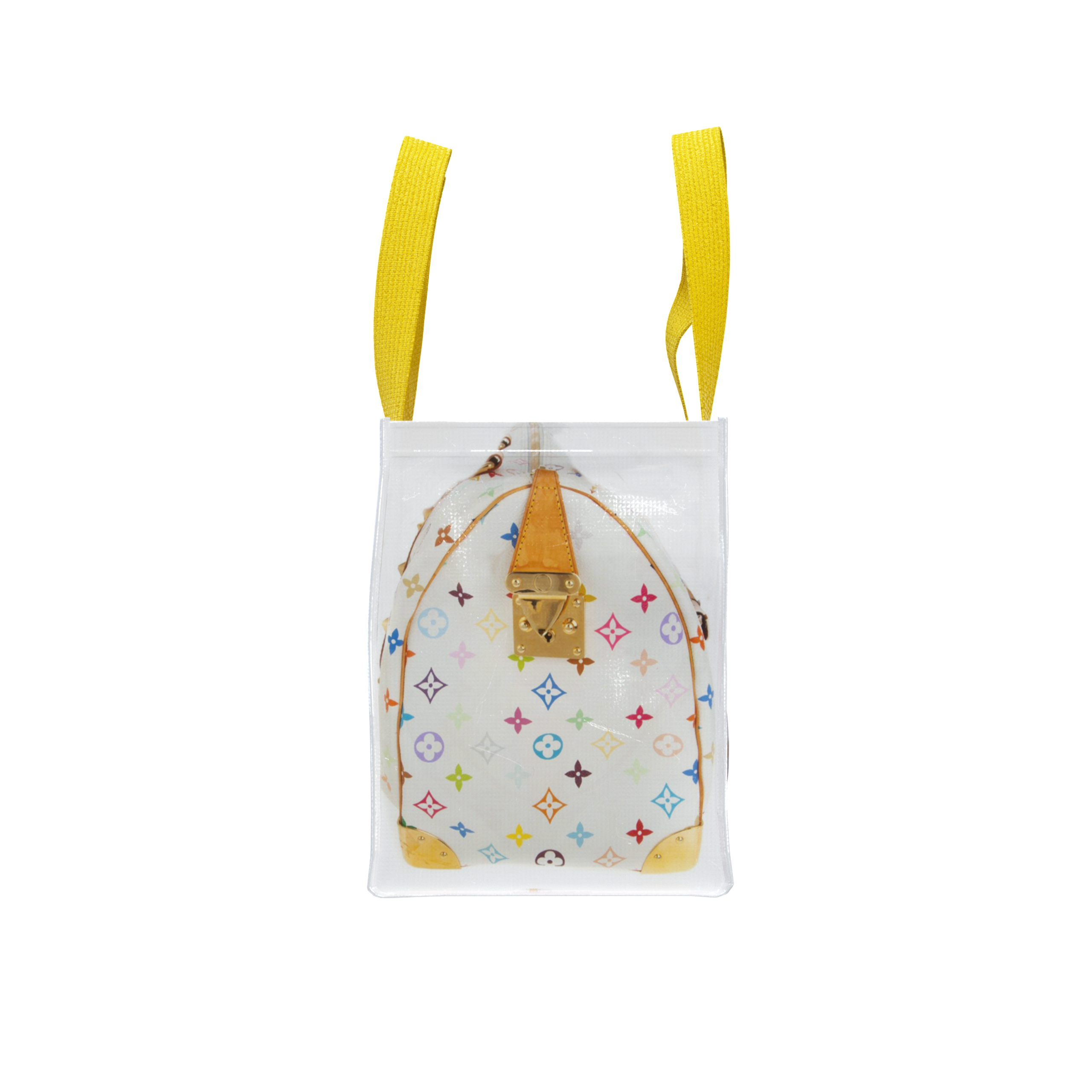 TITA ELVIE DUFFLE GROCERY BAG, BROWN CANVAS, LARGE