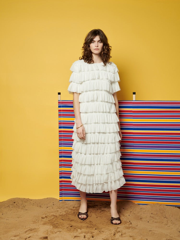 Angelica Ruffled Midi Dress