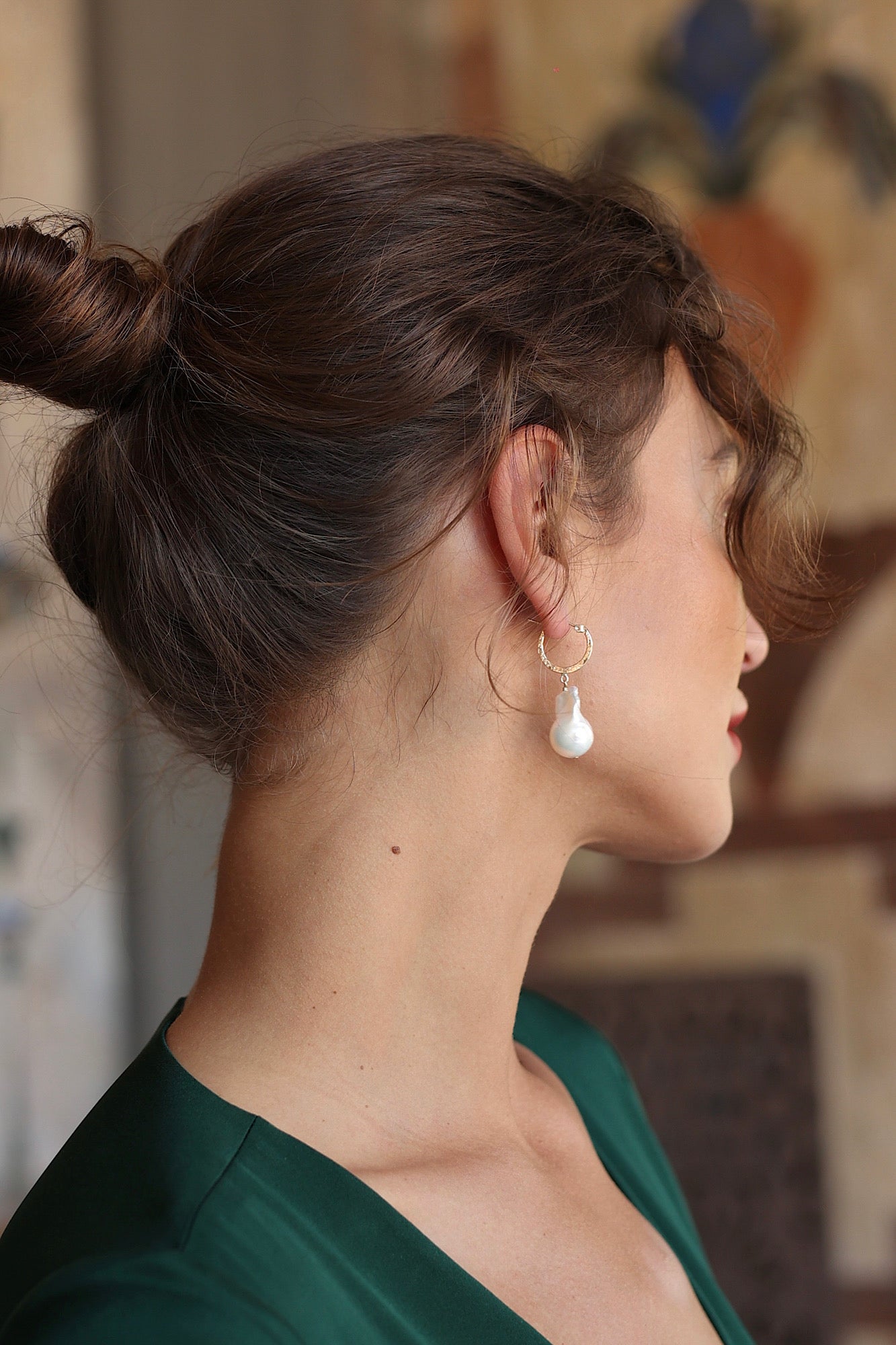 Frida Kahlo Pearl Earrings