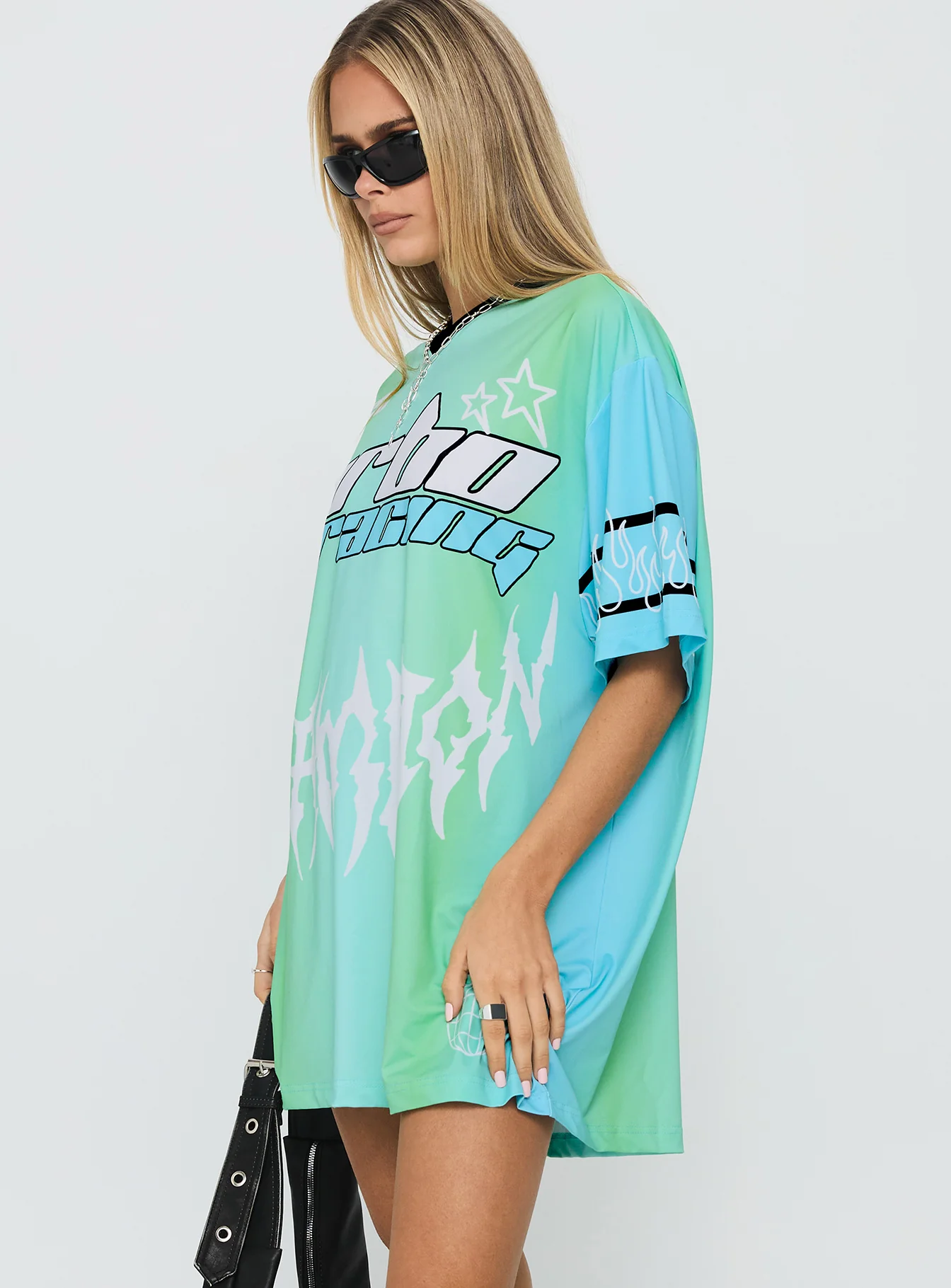 Turbo Champion Moto Jersey Top Blue / Green