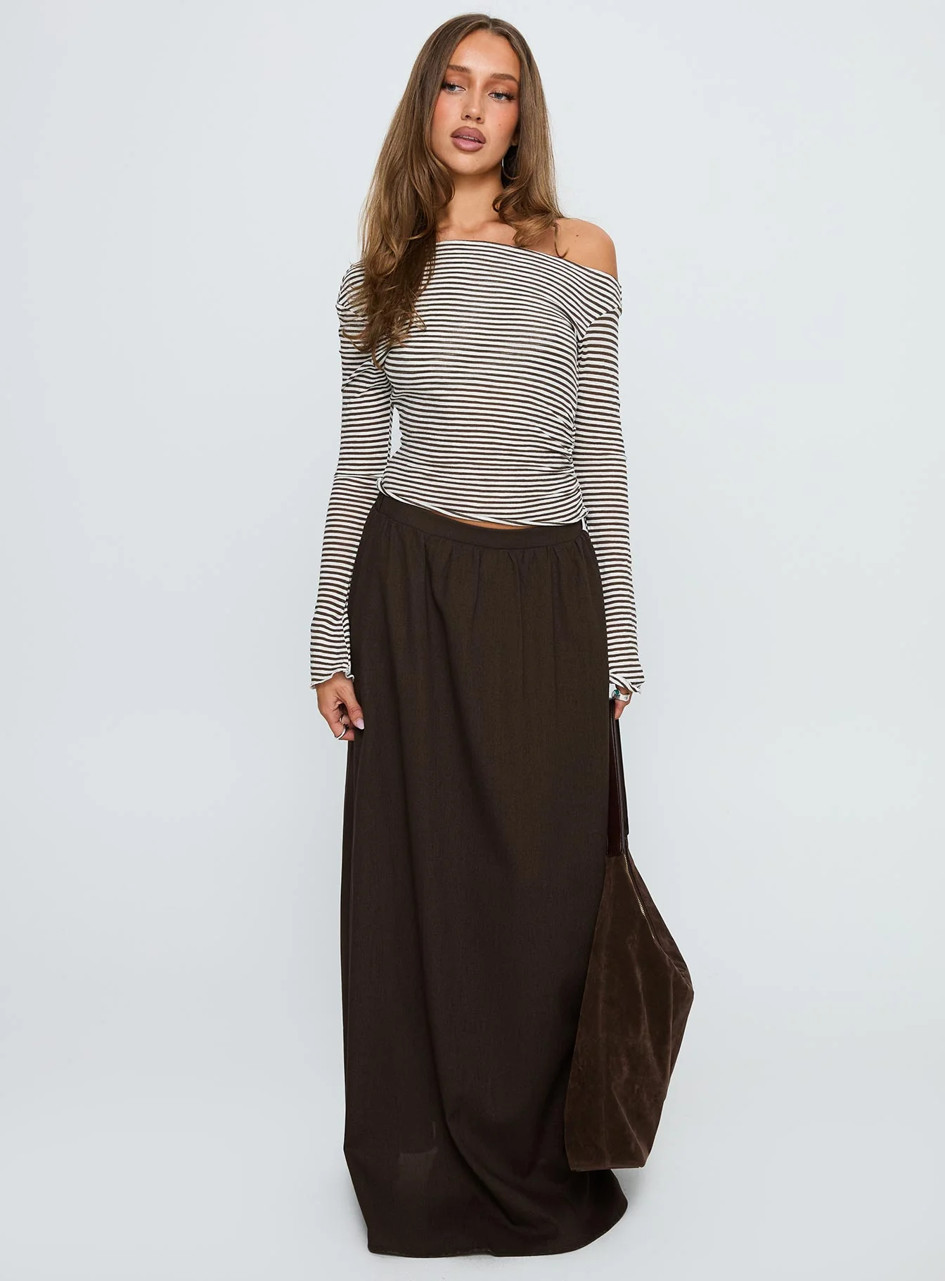Hallee Maxi Skirt Brown
