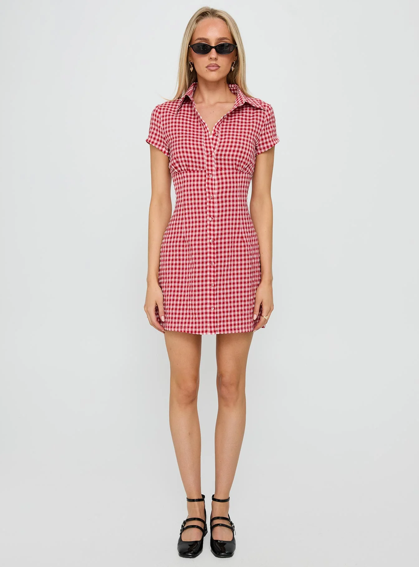Motley Mini Dress Red Check