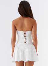 Larnie Linen Mini Dress - White Larnie Linen Mini Dress - White