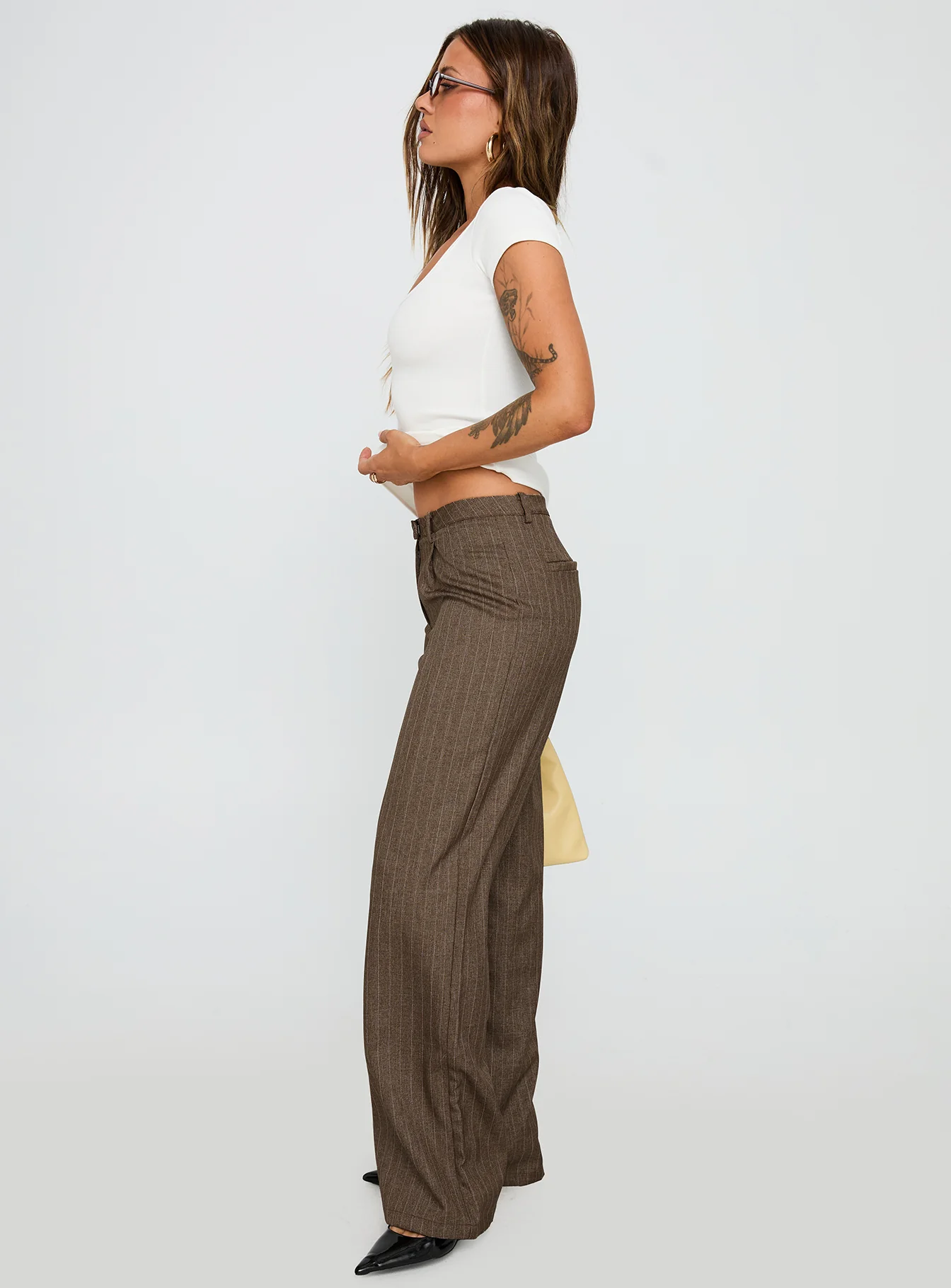 Broadcast Pants Beige Pinstripe