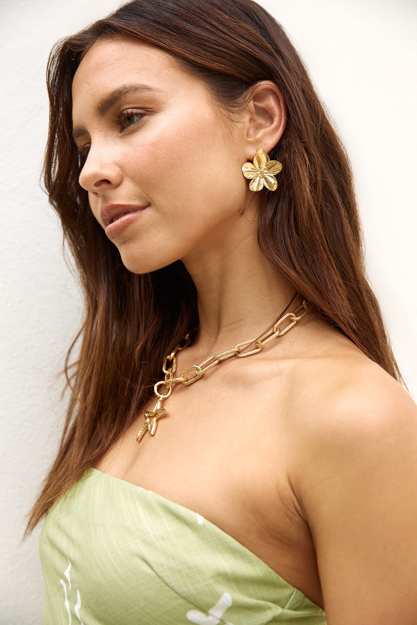 18k Gold Plated Frangipani Earrings Gold