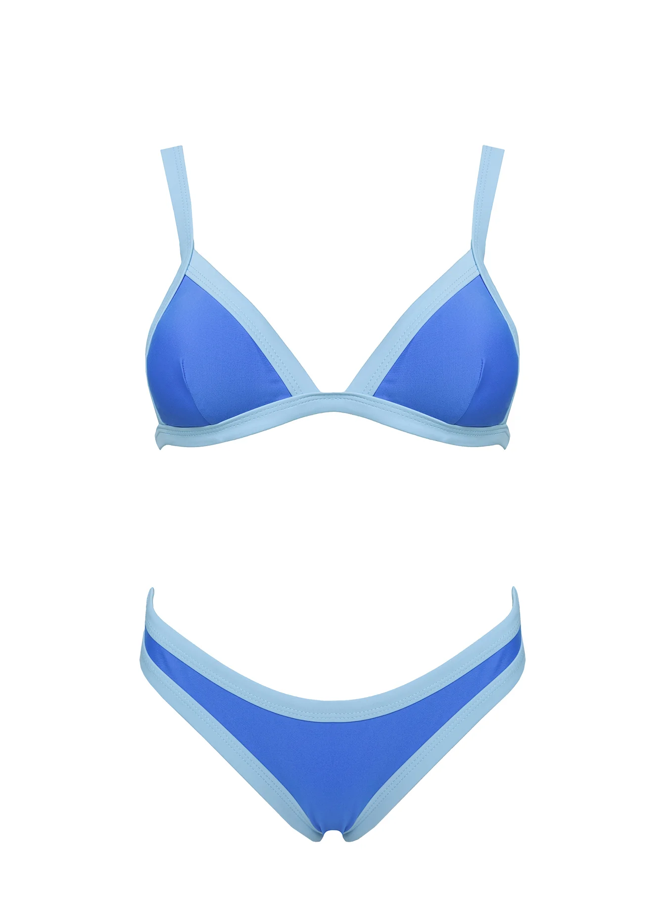 Amiri Contrast Triangle Bikini Top Blue