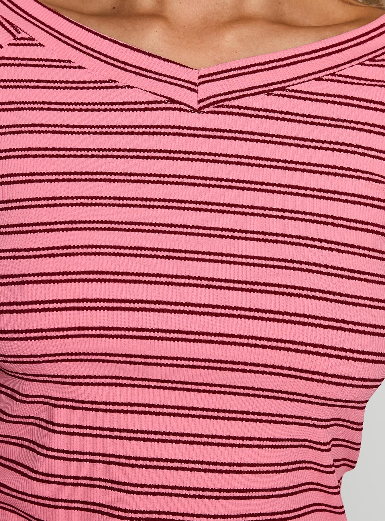 Both Still Young V Neck Top Red