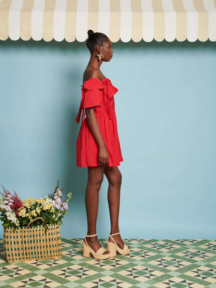 Watermelon Bow Mini Dress