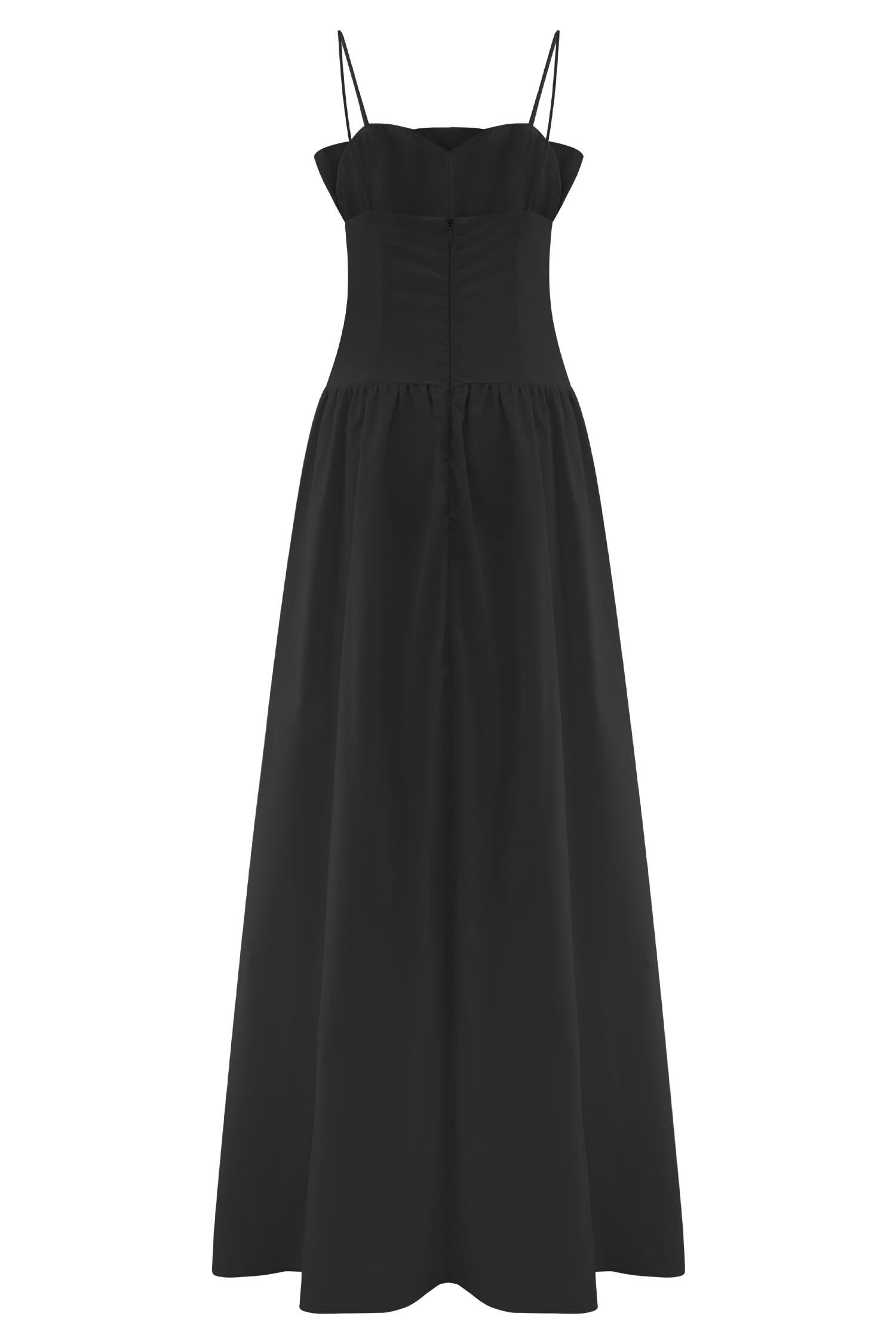 Janis Cotton Frill Maxi Dress - Black