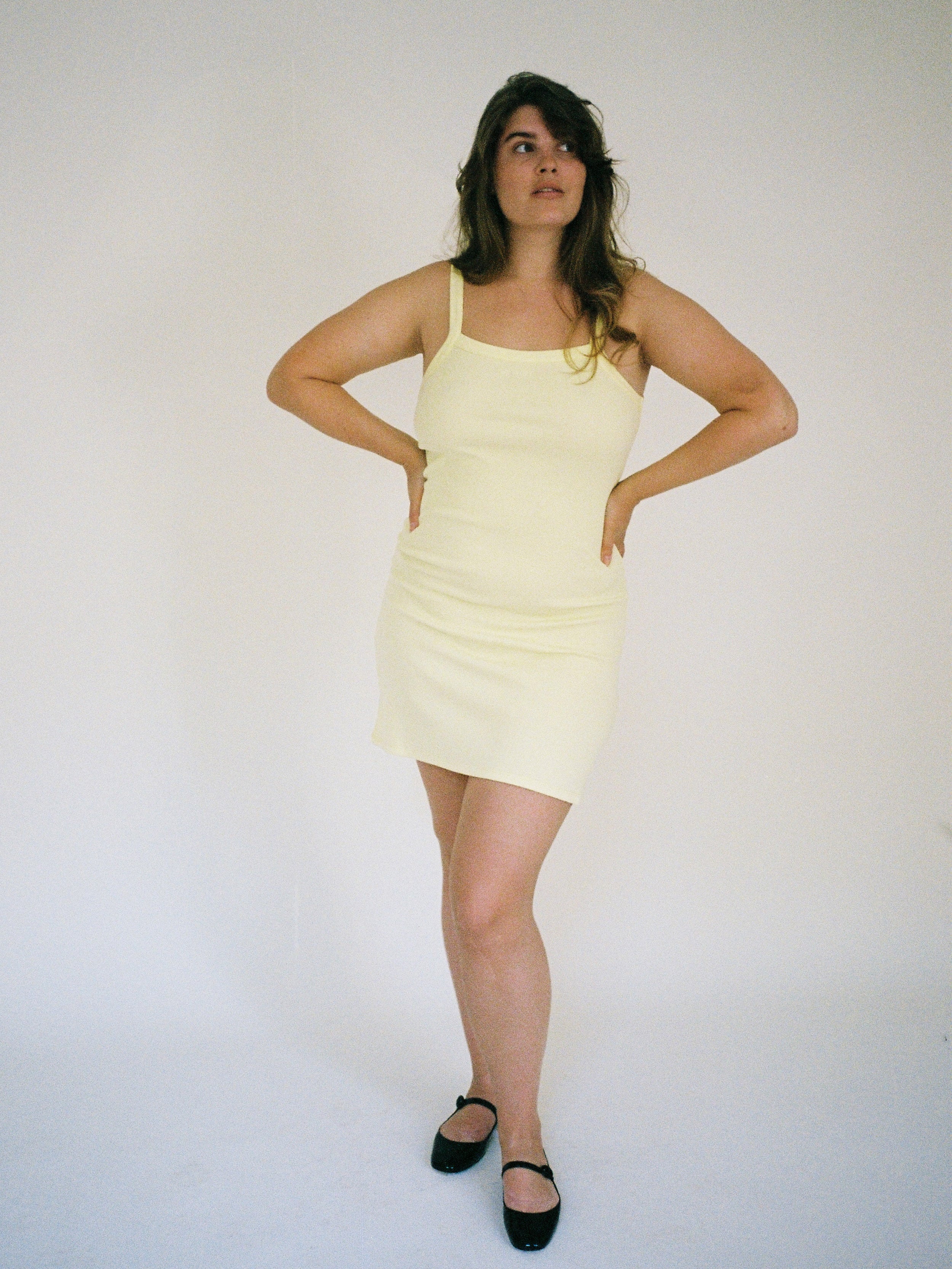 Daily Tank Dress Ribbed Baby Yellow