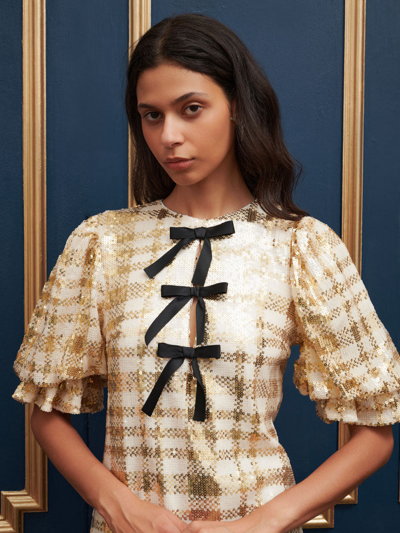 Allusions Sequin Bow Dress