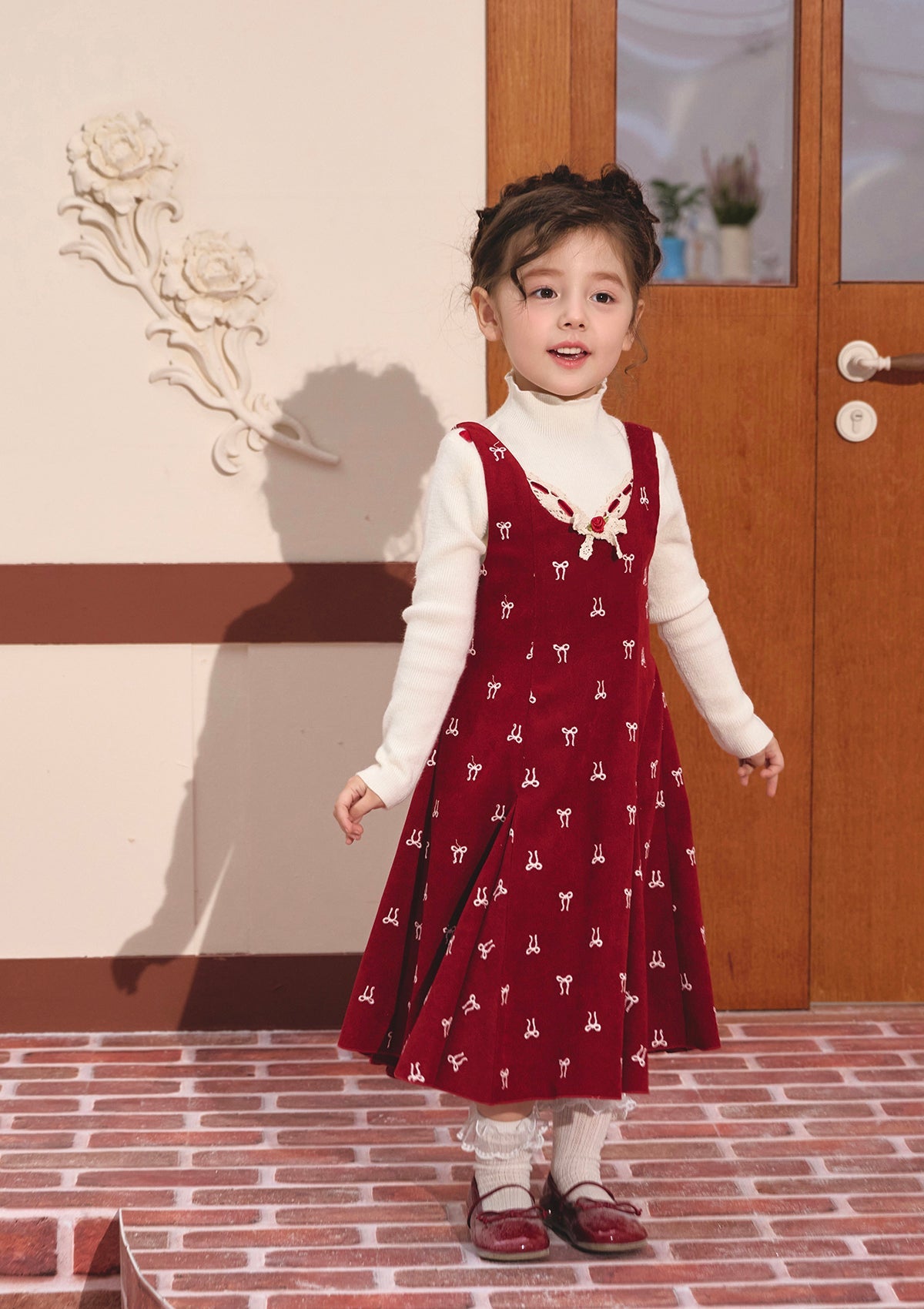 Toddler Girl Strawberry Newspaper Office Dress
