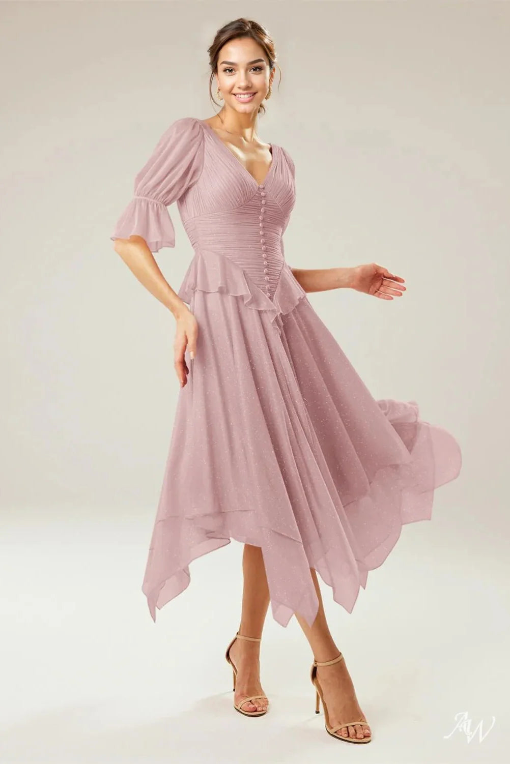 A-line Glitter Mesh Dress