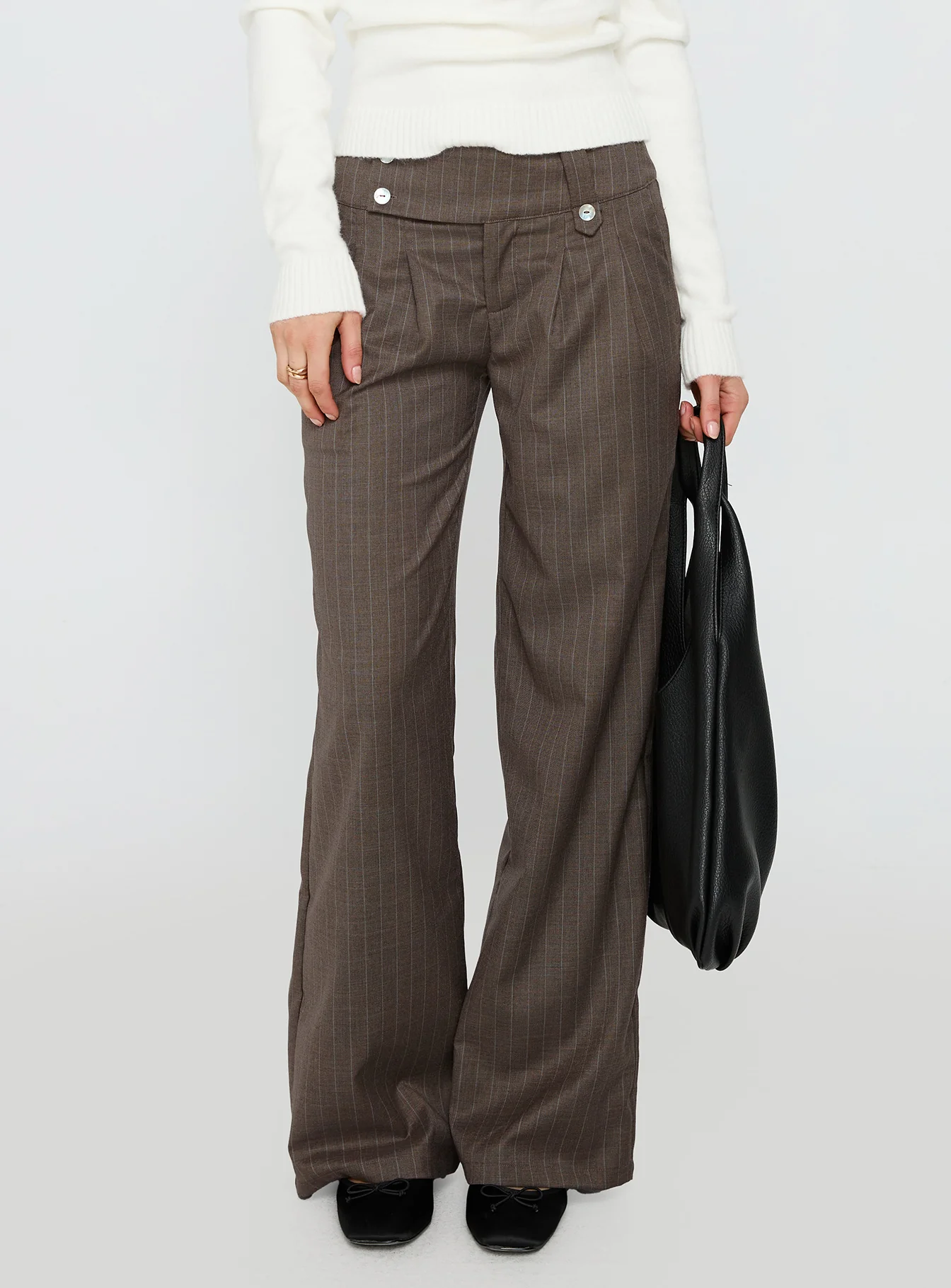 Briellea Thick Waistband Pant Pinstripe