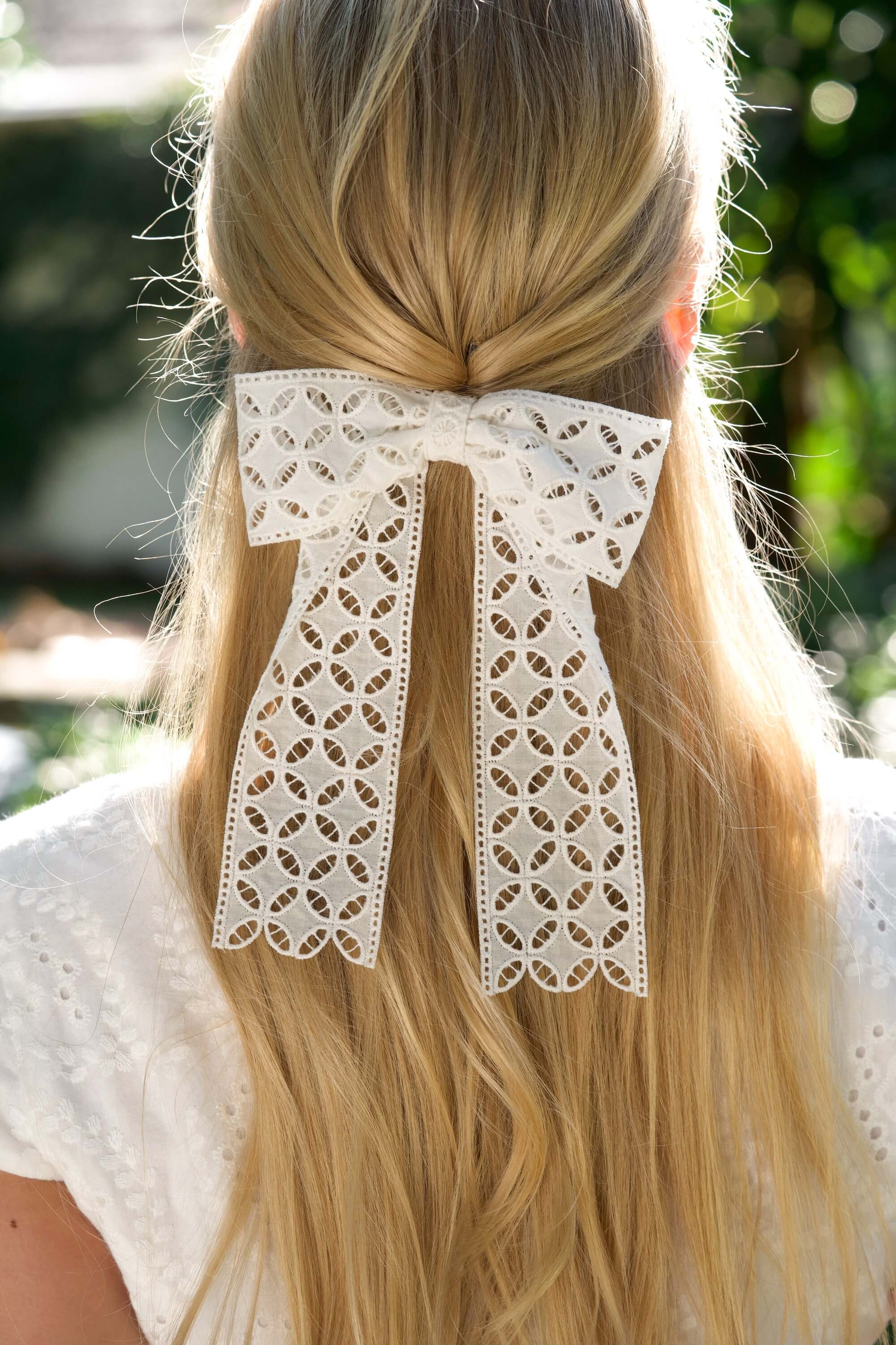 Katie Embroidered Hair Bow