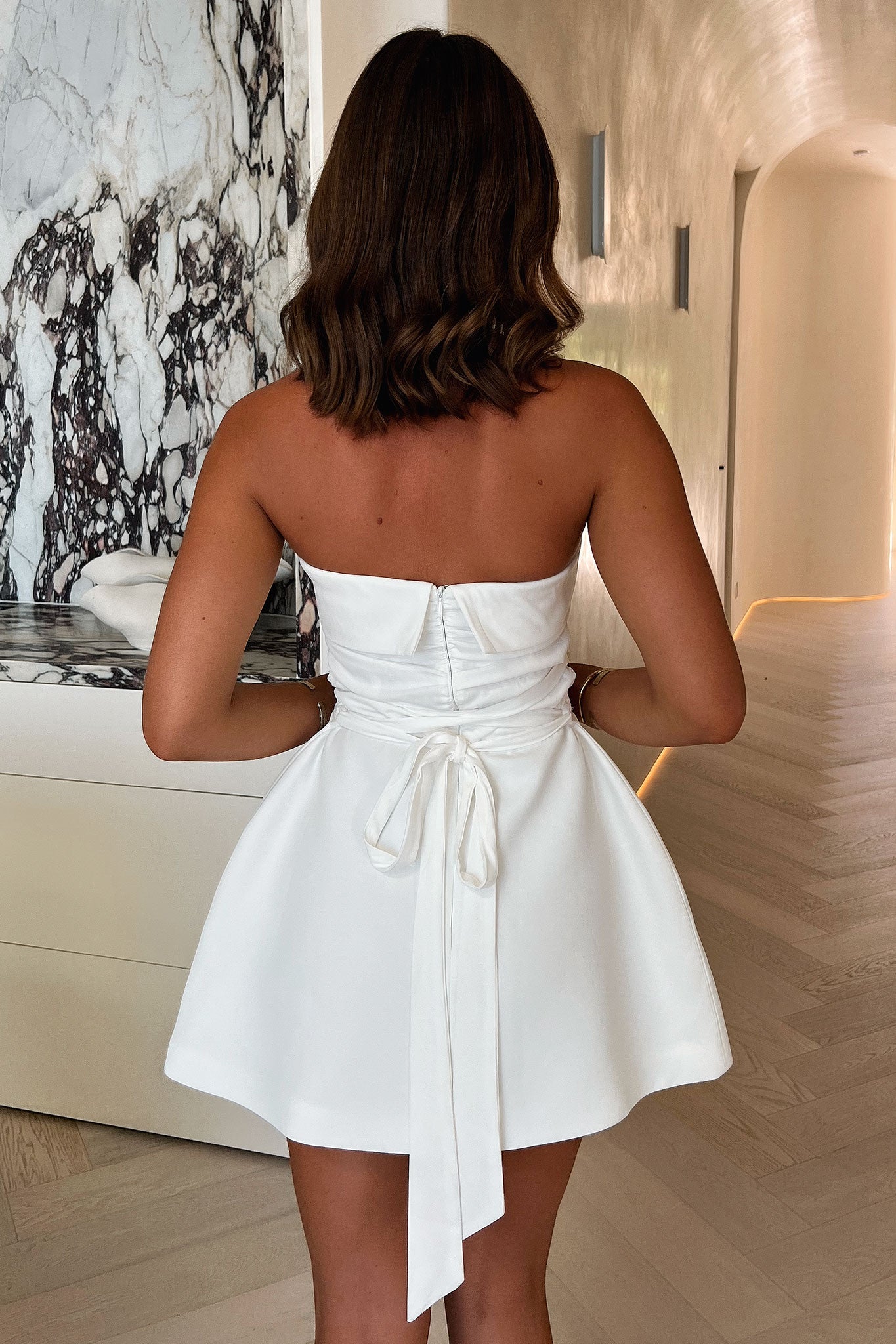 Evonne Strapless Mini Dress - White