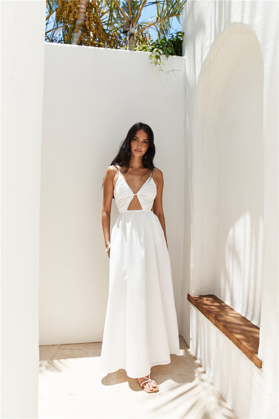 Lantern Trail Maxi Dress White
