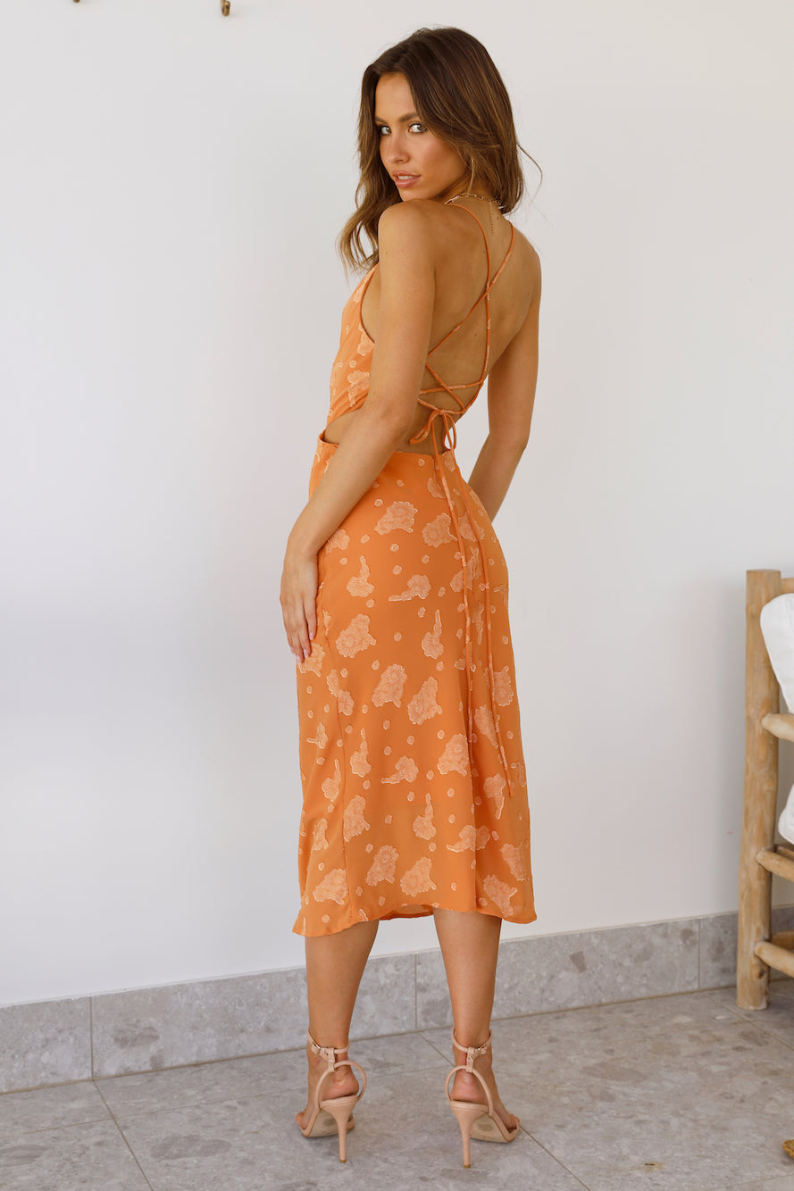 Rule Your World Midi Dress Orange