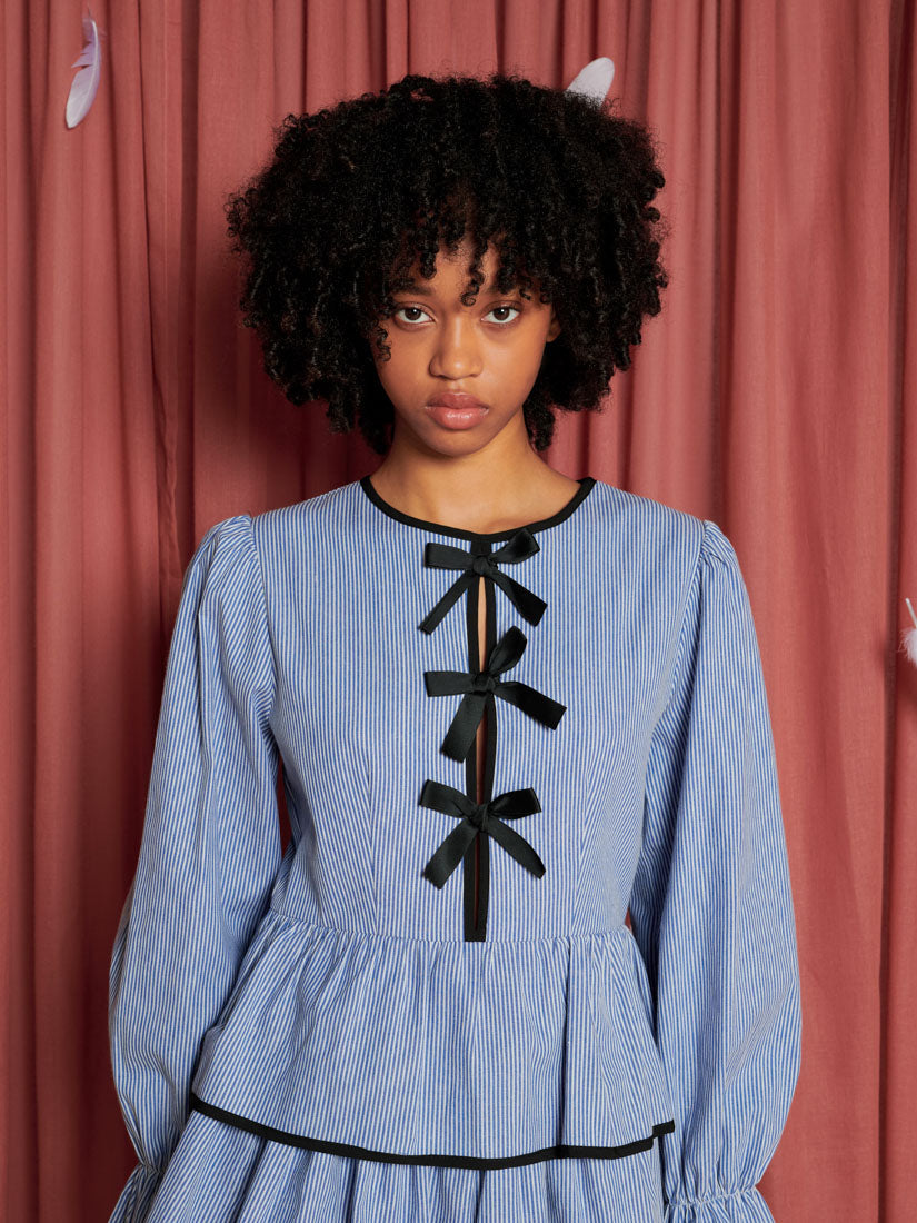 Stork Stripe Mini Dress