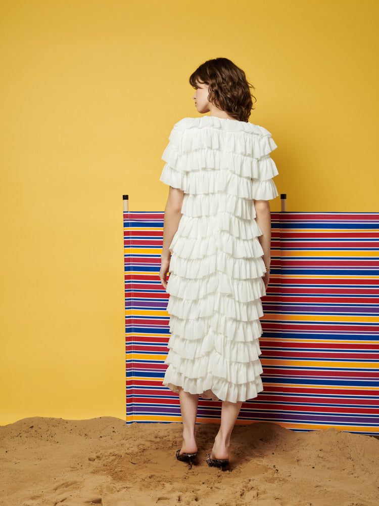 Angelica Ruffled Midi Dress