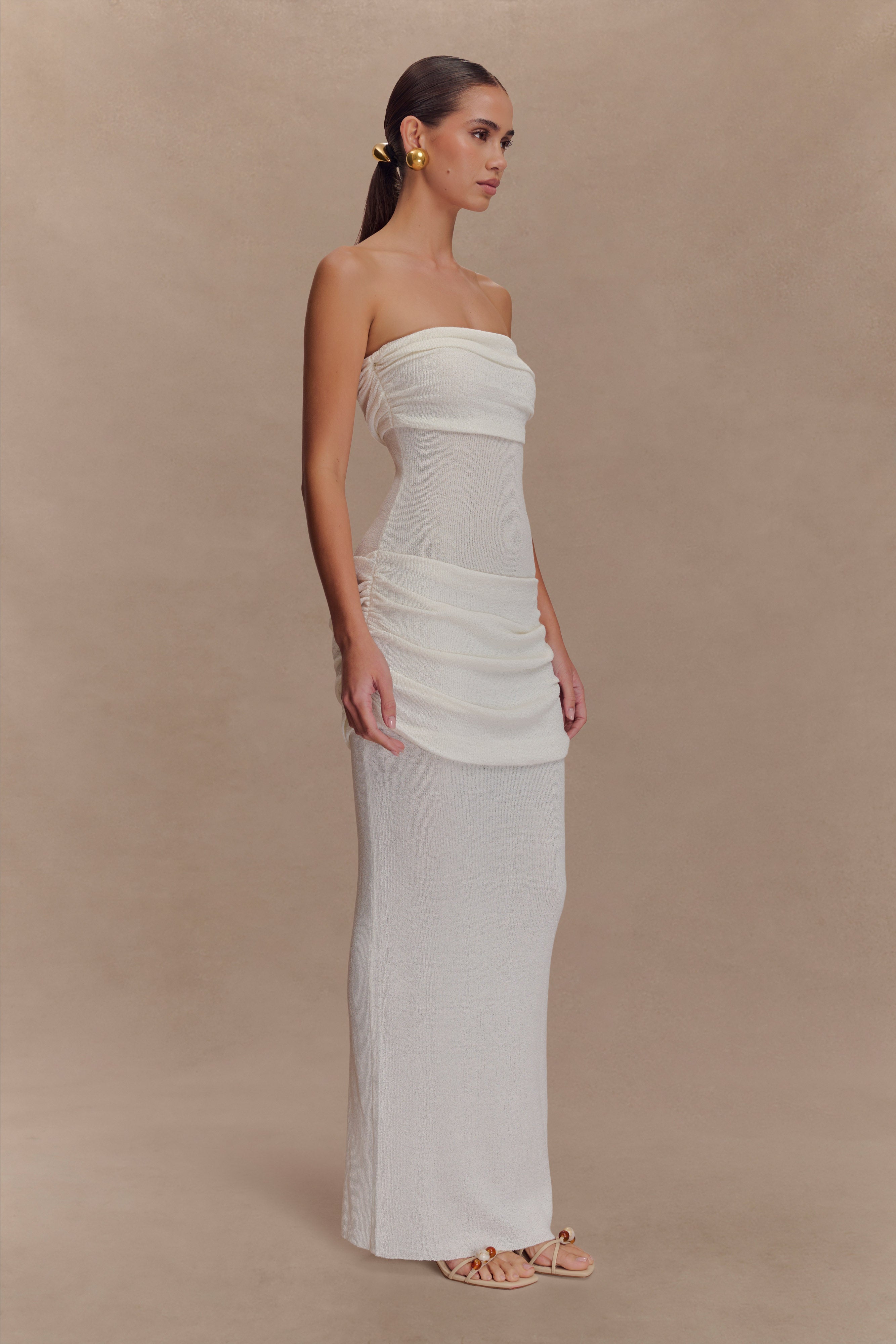 Elora Strapless Knit Maxi Dress - Ivory