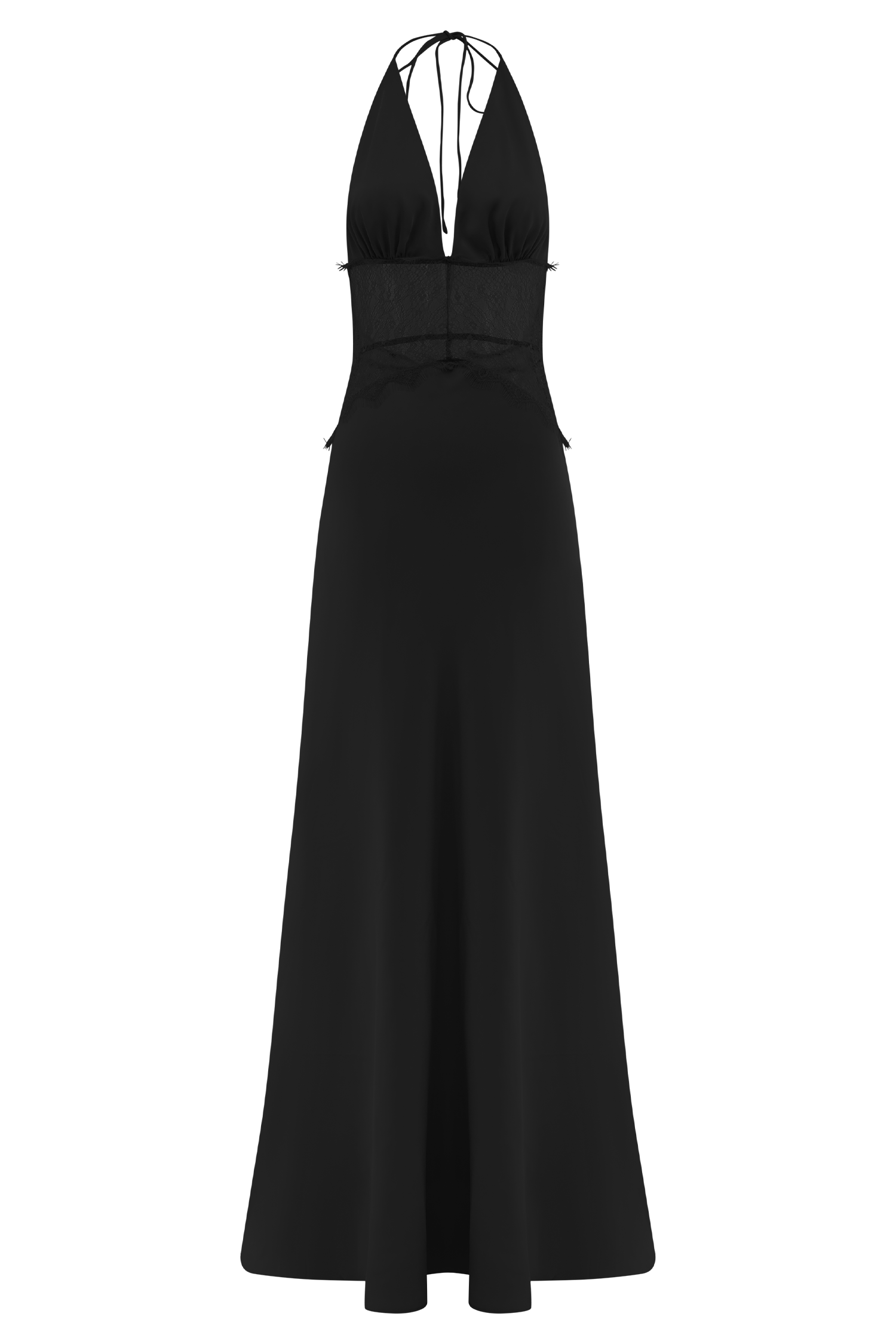 Dinah Lace And Satin Maxi Dress - Black