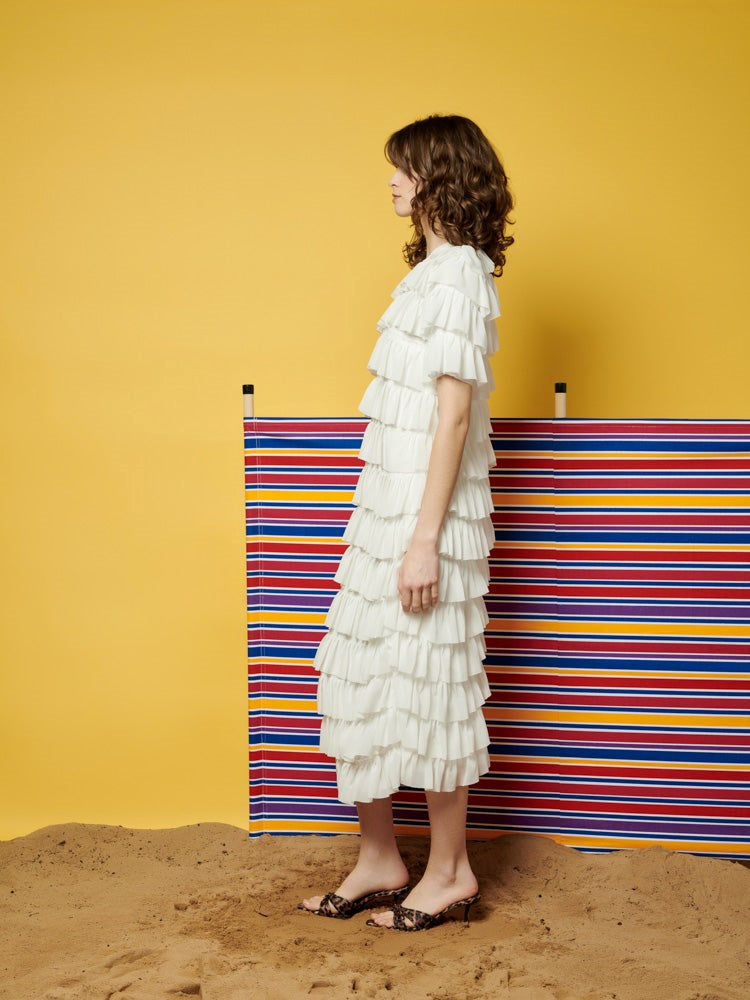 Angelica Ruffled Midi Dress