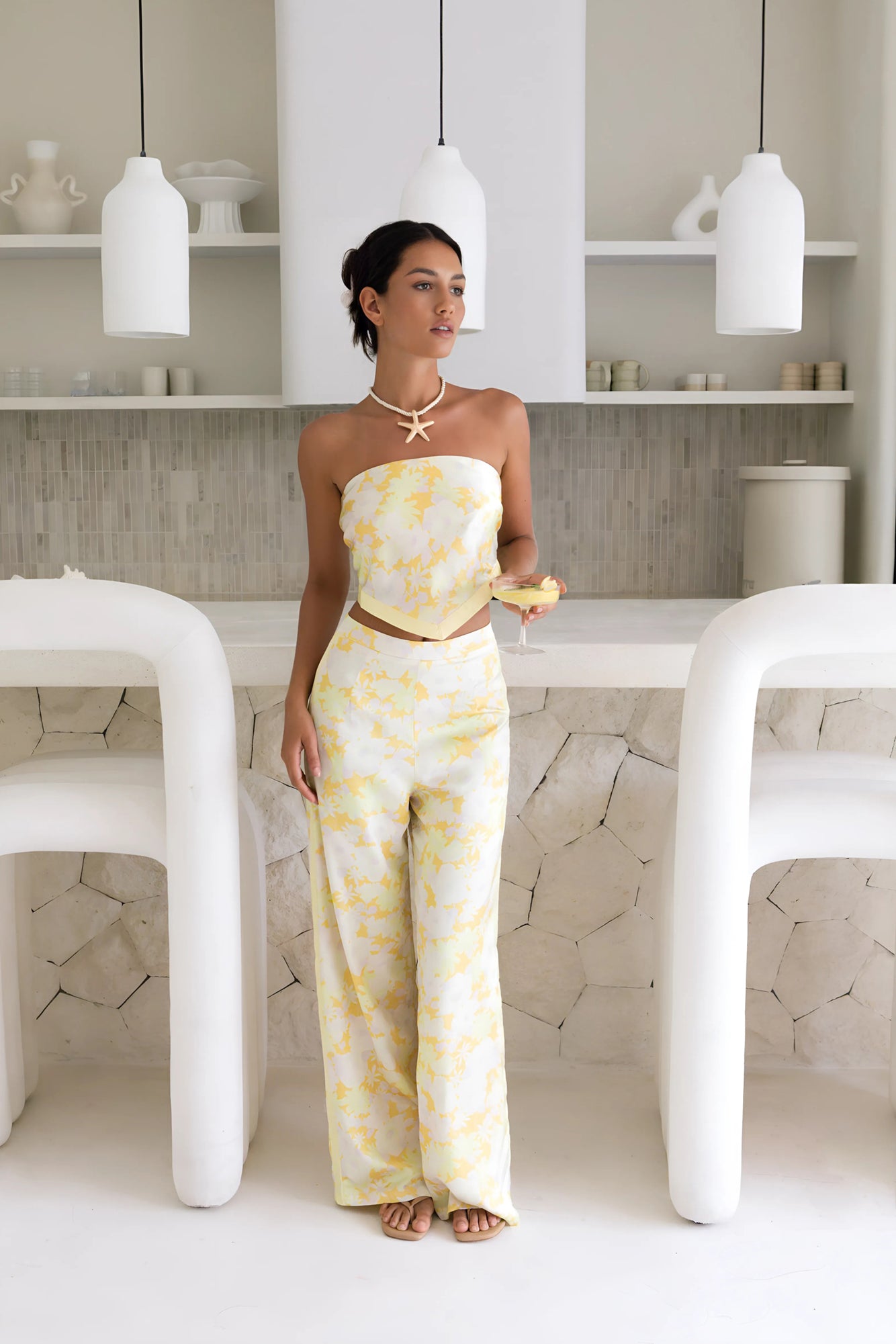 Radiant Romances Satin Set Yellow