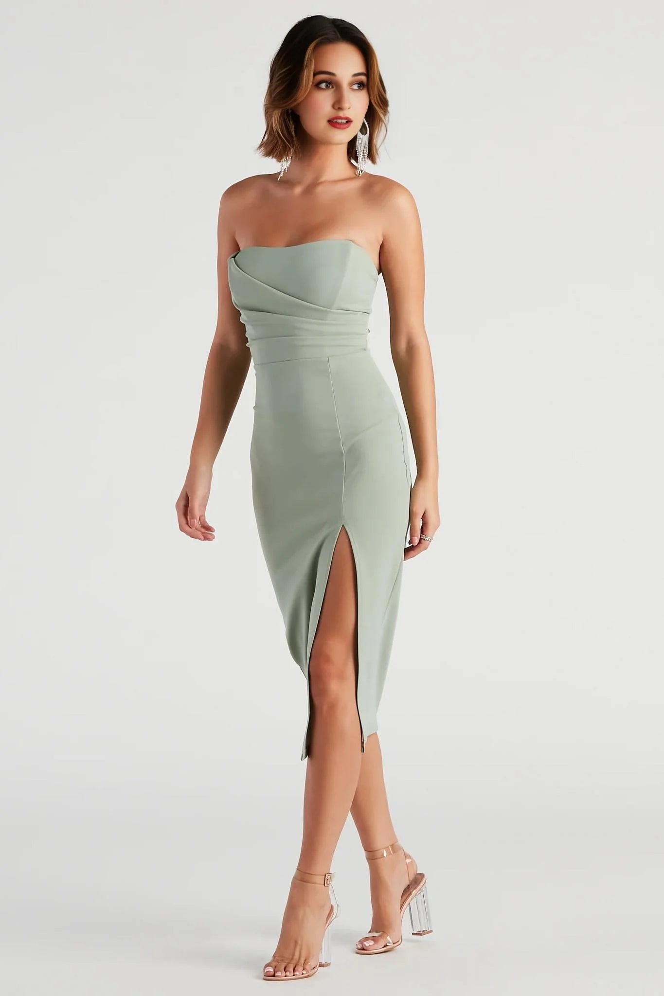 Zadie Formal High-Slit Midi Dress