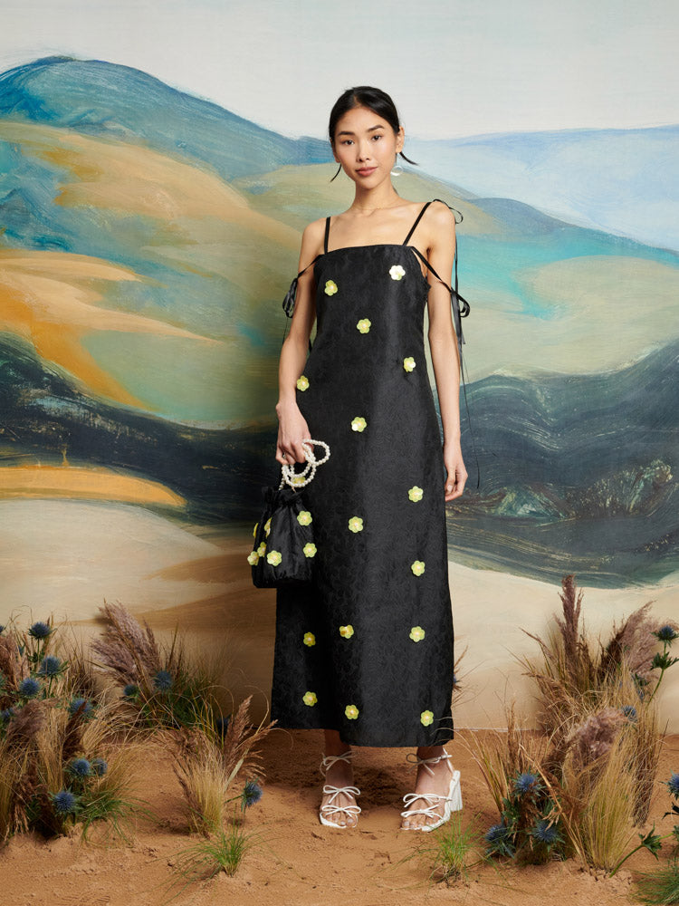 Fanciful Flower Midi Dress