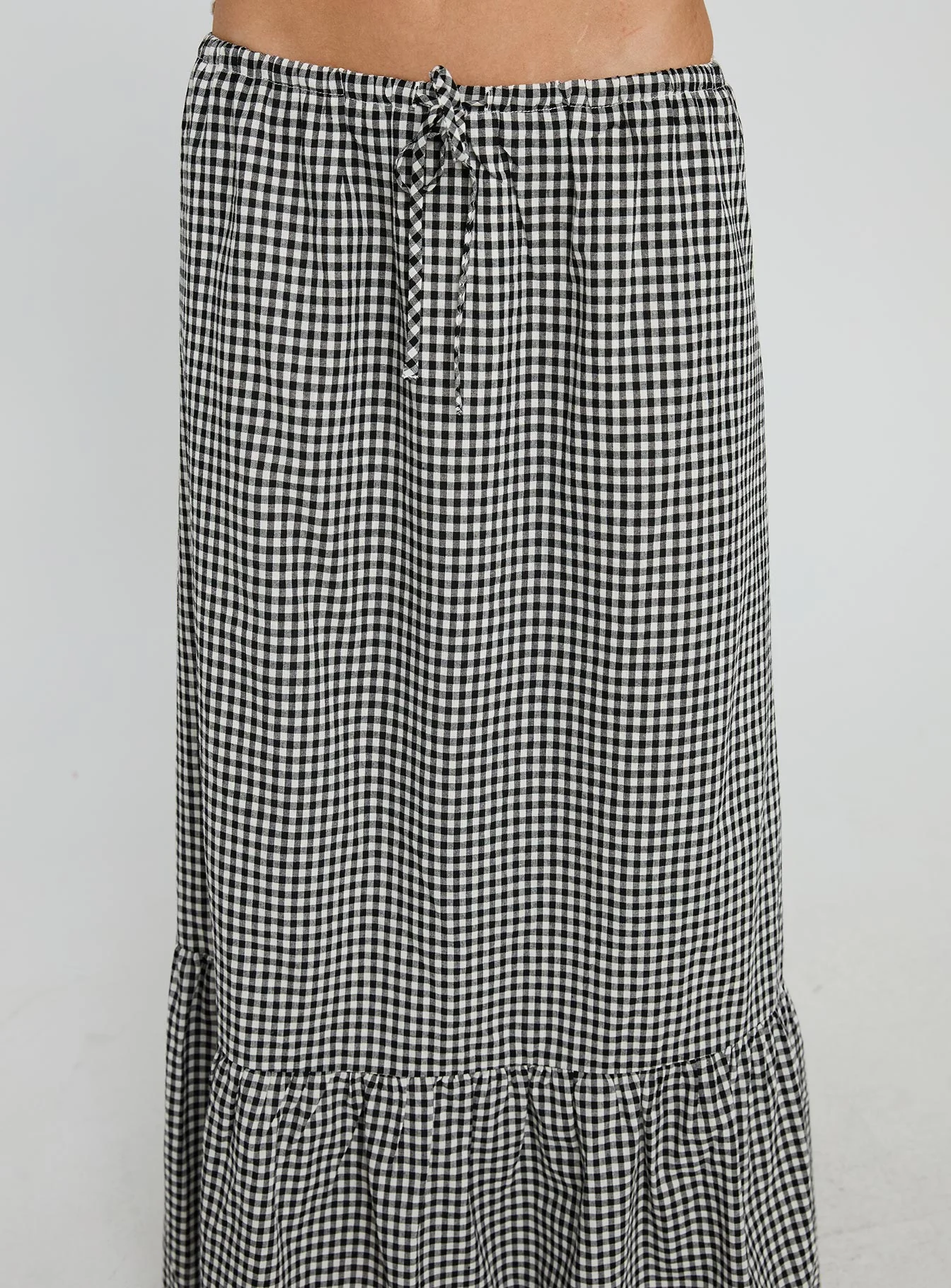 Modern Girl Maxi Skirt Black / White Gingham