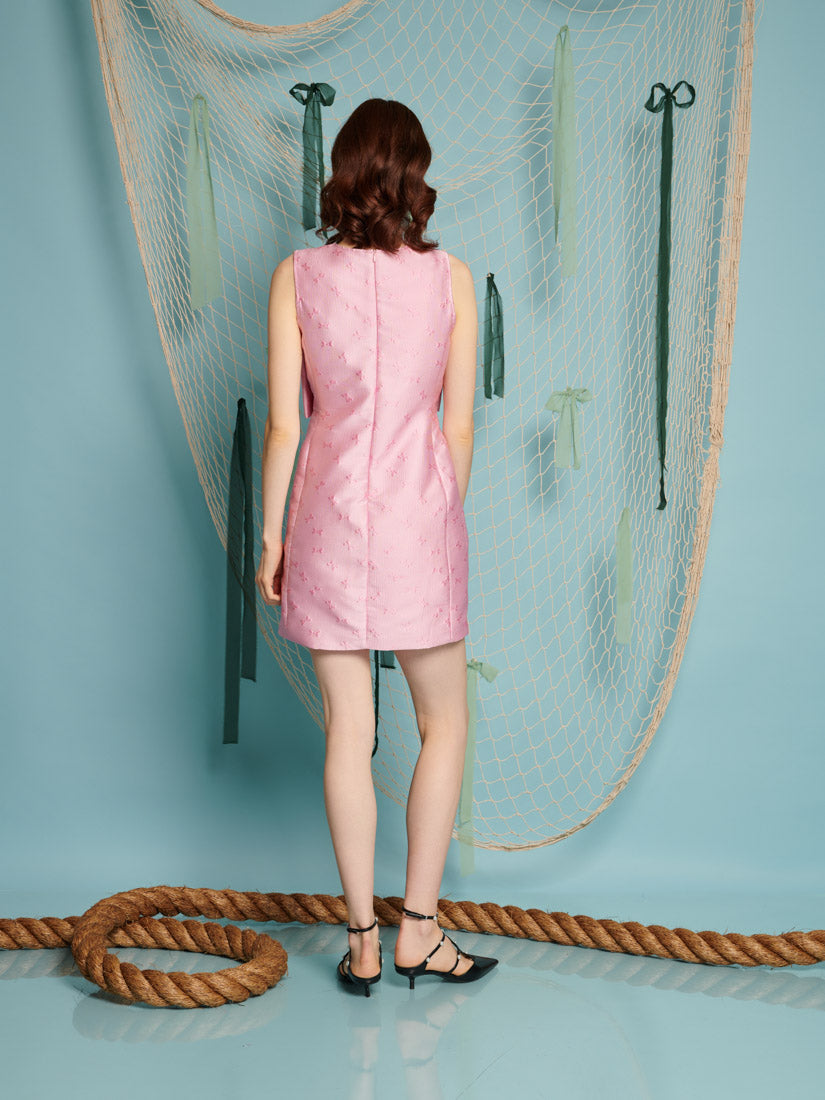 Gali Bow Jacquard Mini Dress