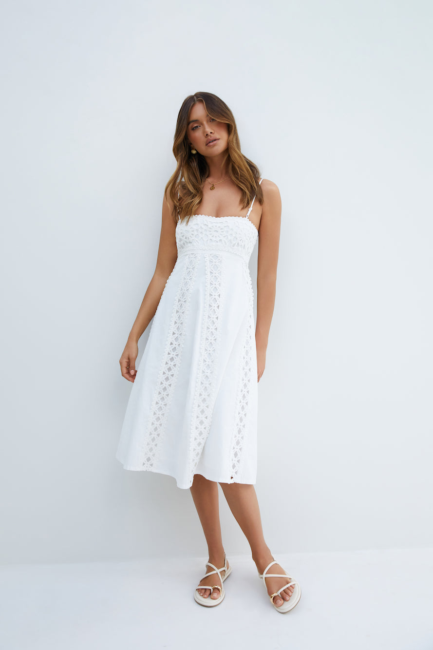Celestial  Midi Dress White
