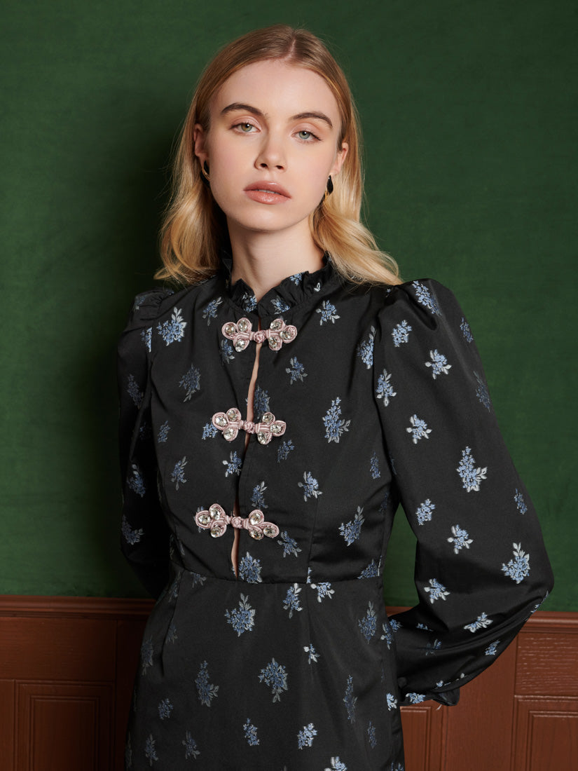 Onyx Floral Mini Dress