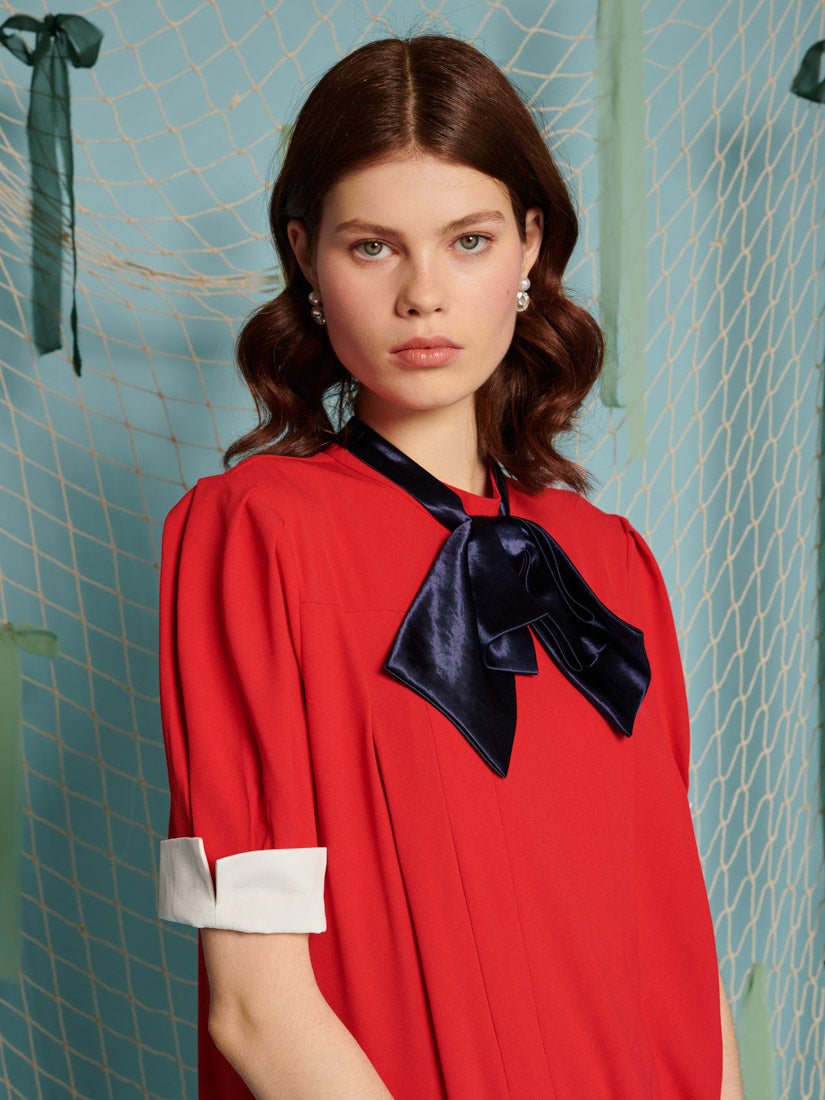 Ahoy Pleated Mini Dress